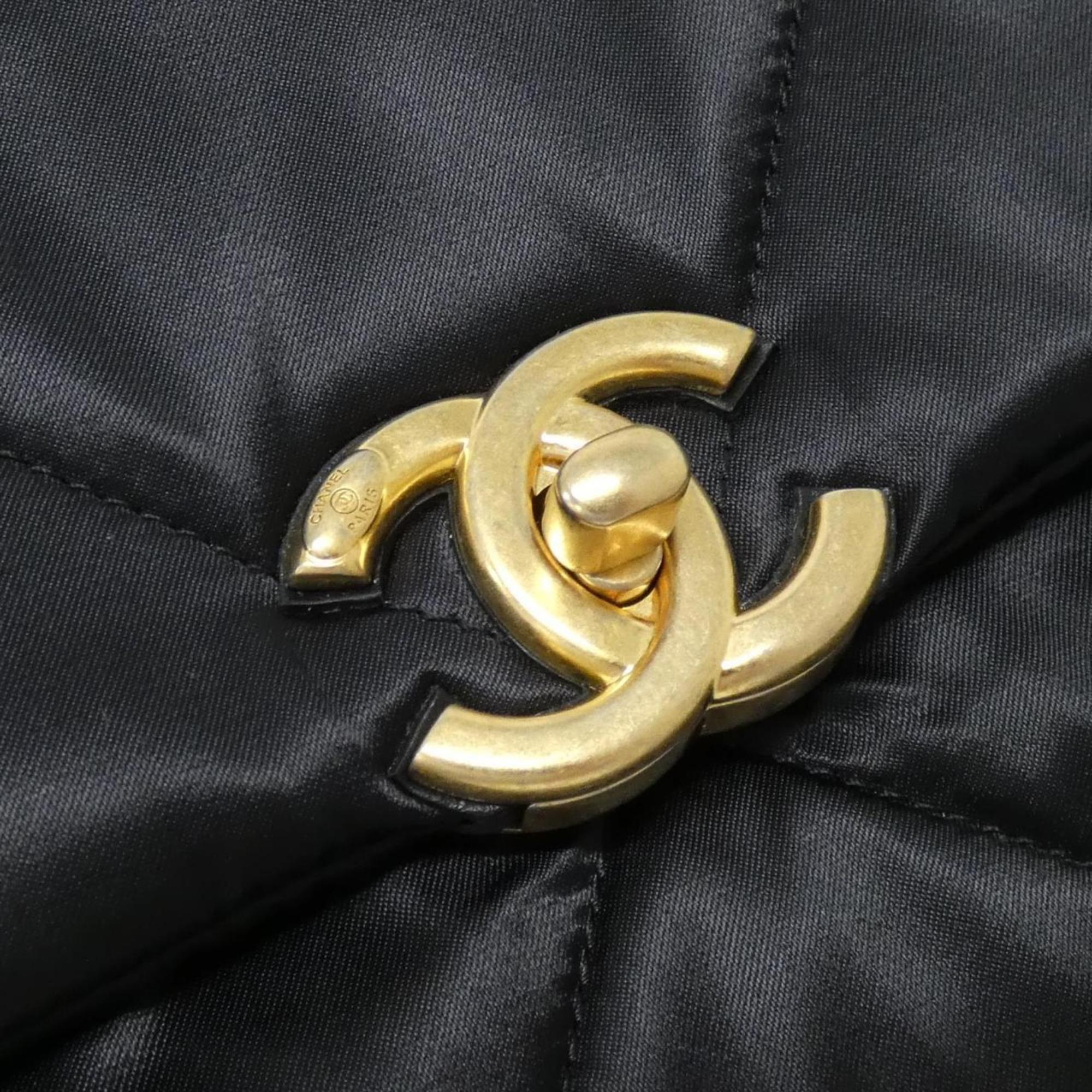 Chanel Black Satin Shoulder Bag (Pre-Owned)
