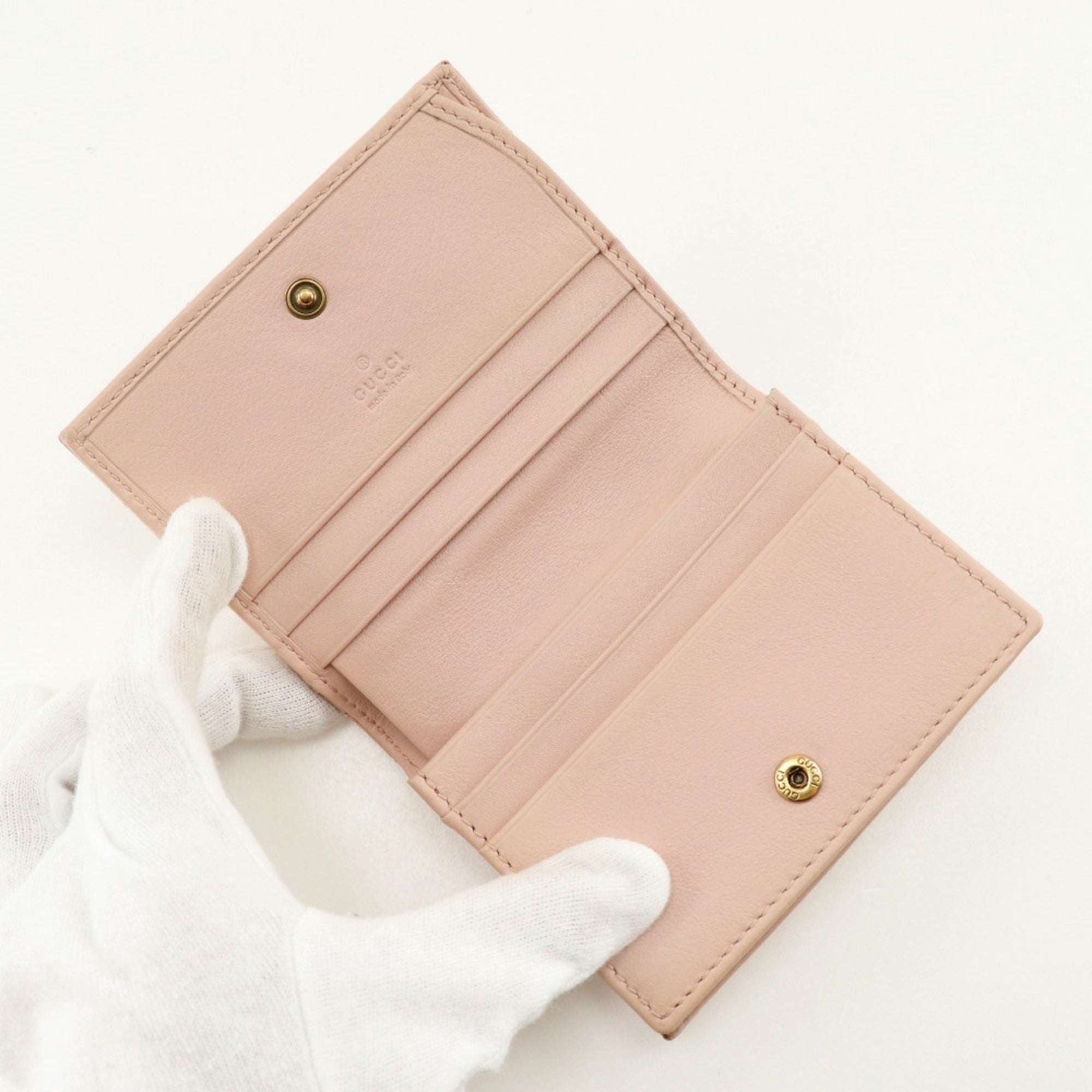 Gucci Pink Leather Bill Wallet (Bi-Fold) (Pre-Owned)