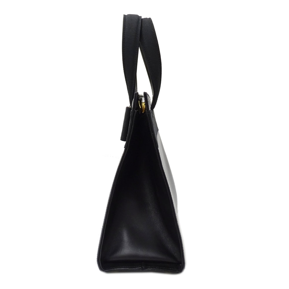 Salvatore Ferragamo Black Leather Handbag Shoulder Bag (Pre-Owned)