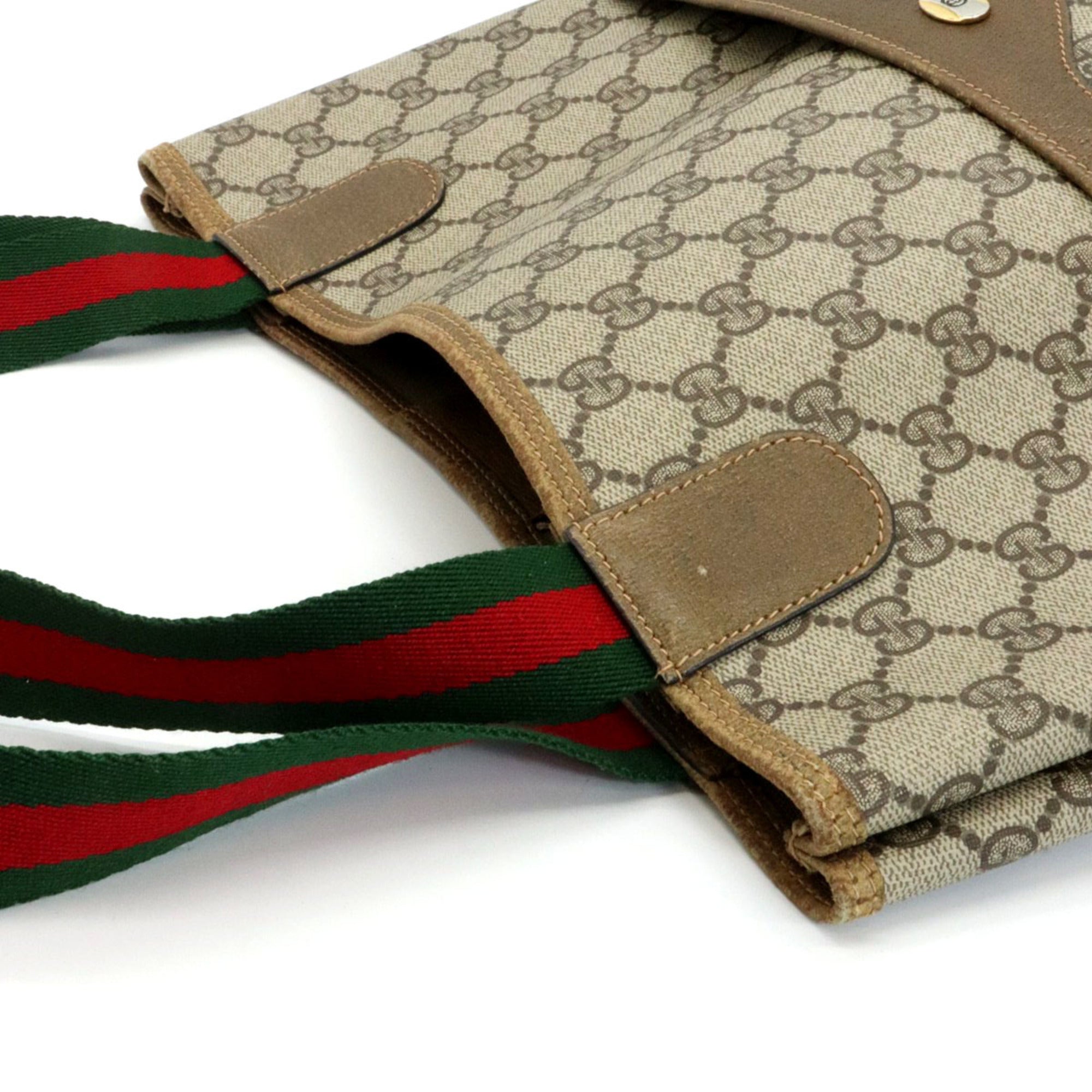 Gucci Beige Gg Supreme Shoulder Bag Tote Bag (Pre-Owned)