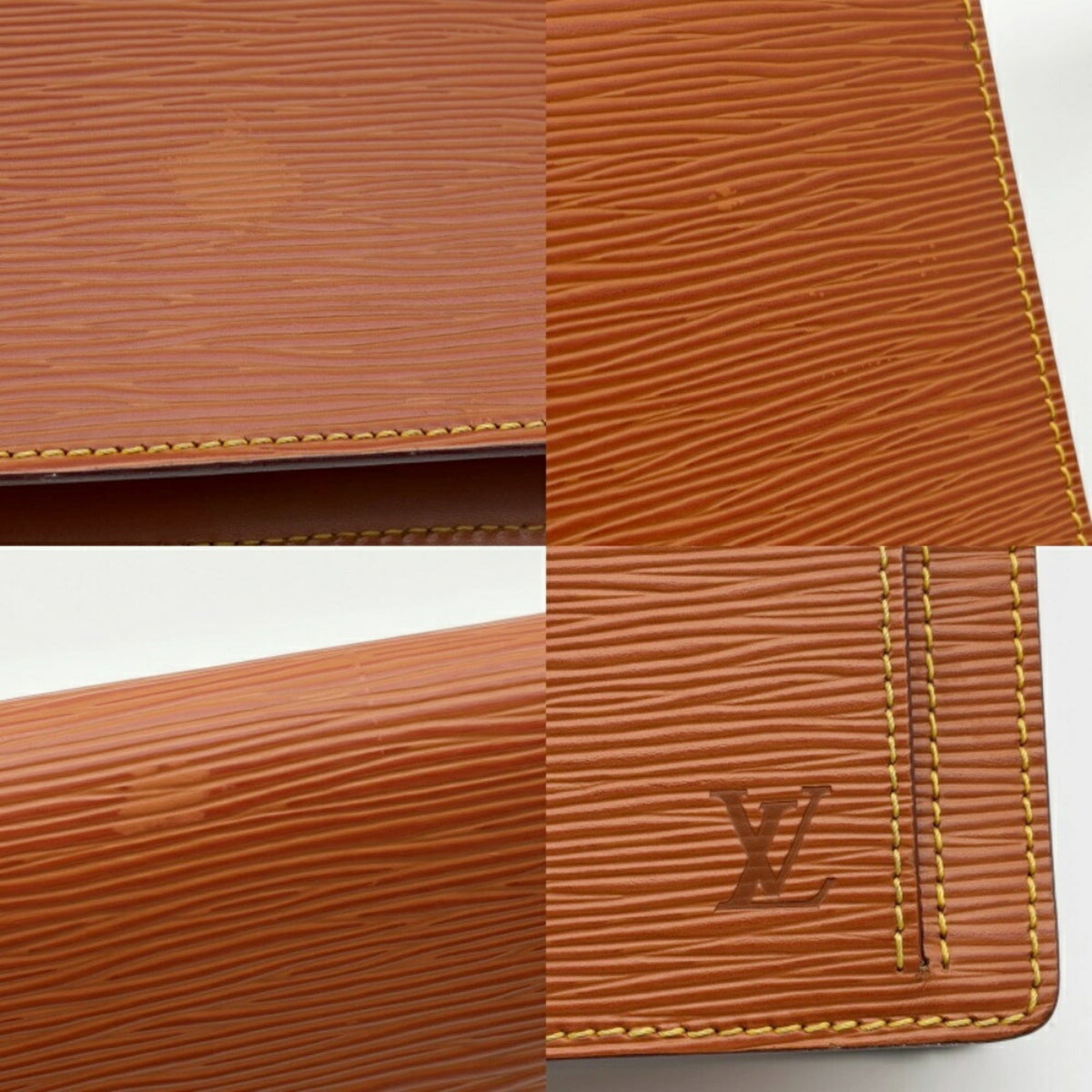 Louis Vuitton Gold Cipango Epi Leather Clutch Bag Pochette (Pre-Owned)