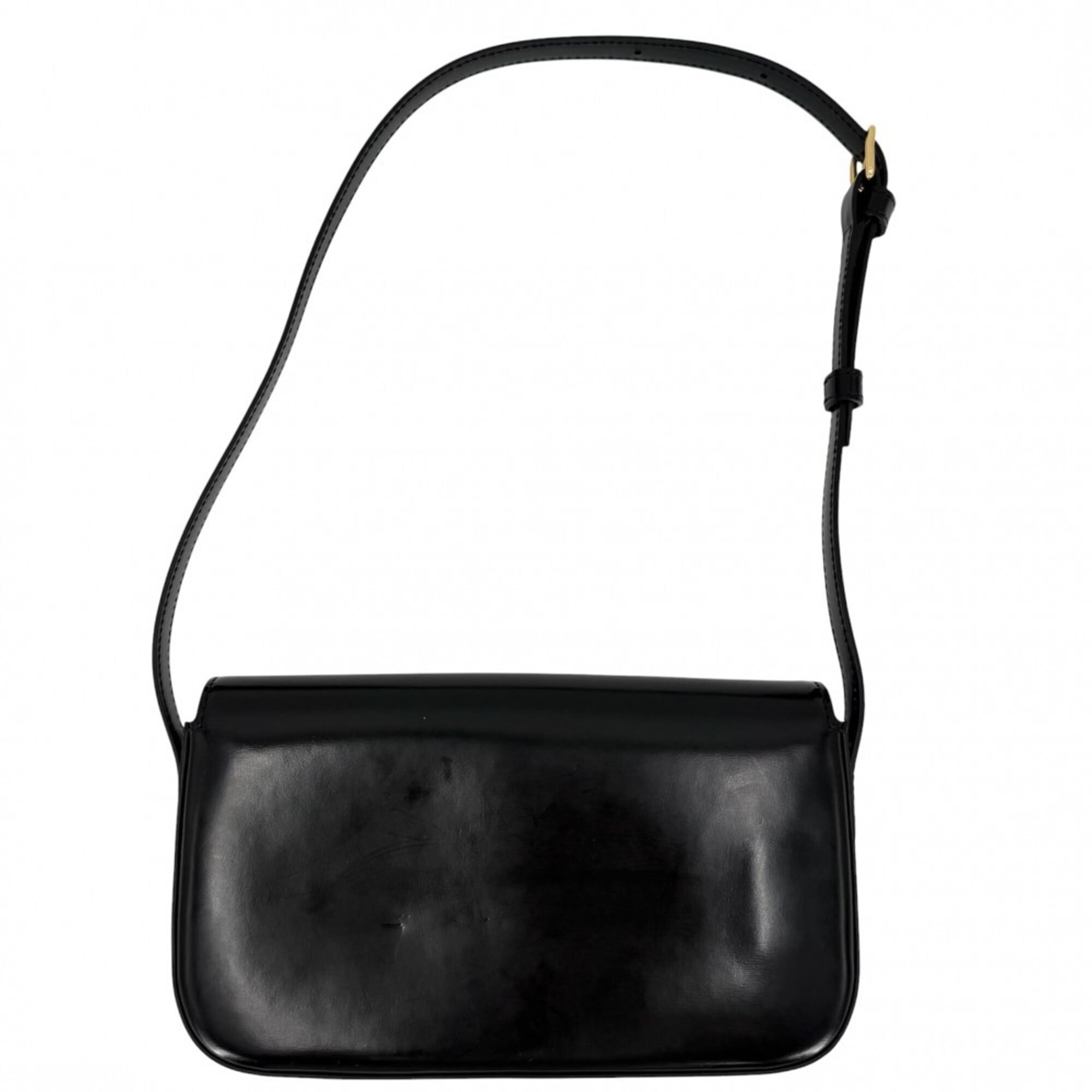 Celine Black White Leather Shoulder Bag (Pre-Owned)
