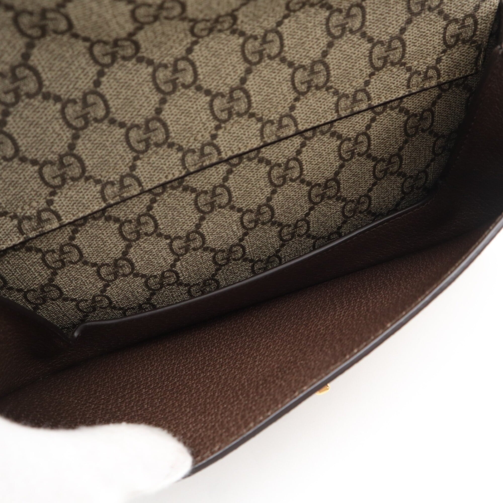 Gucci Beige Brown Gg Supreme Leather Fanny Pack Sling Bag (Pre-Owned)
