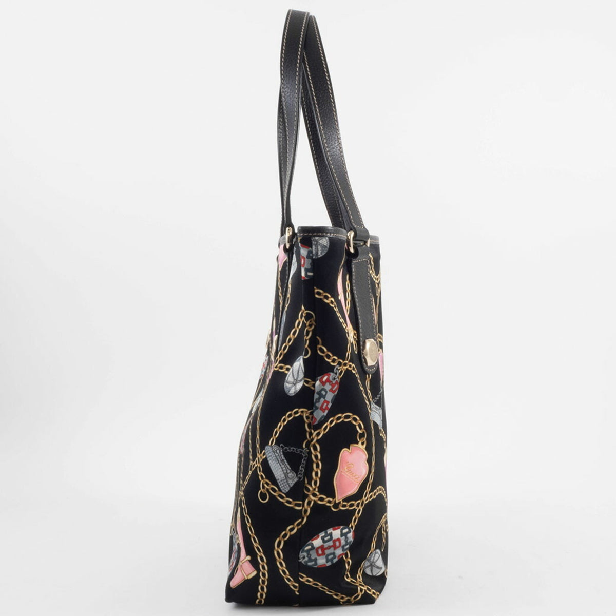 Gucci Multi-Color Satin Leather Tote Bag (Pre-Owned)