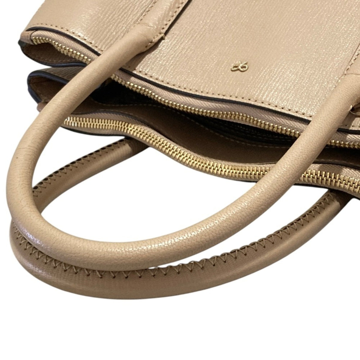 Anya Hindmarch Beige Leather Shoulder Bag Tote Bag (Pre-Owned)