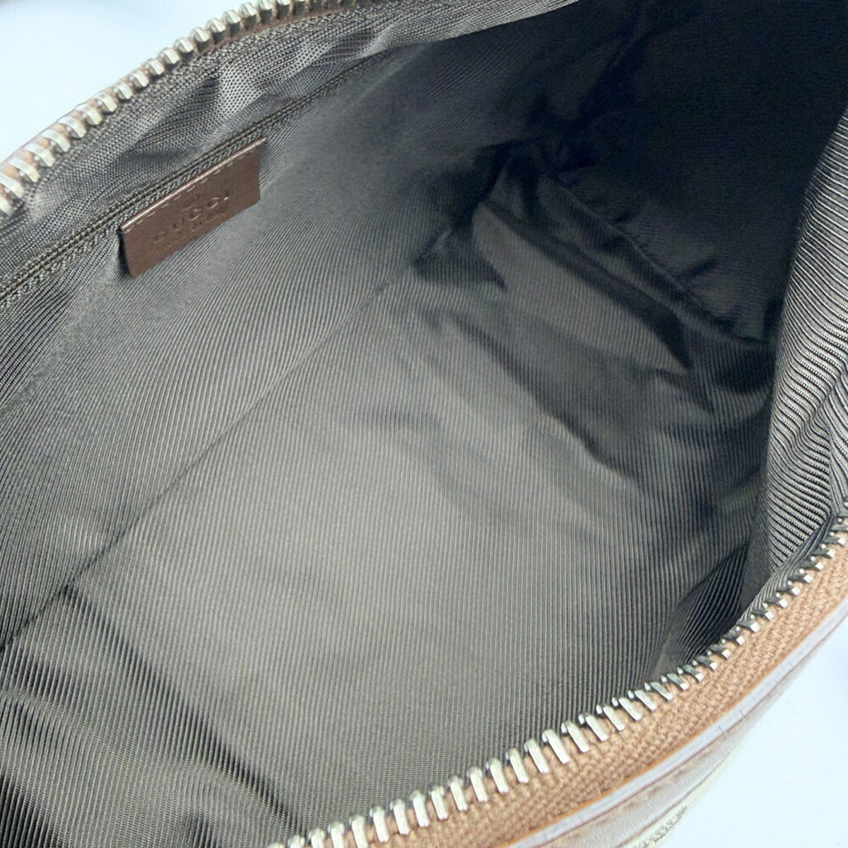 Gucci Beige Brown Gg Canvas Leather Handbag (Pre-Owned)