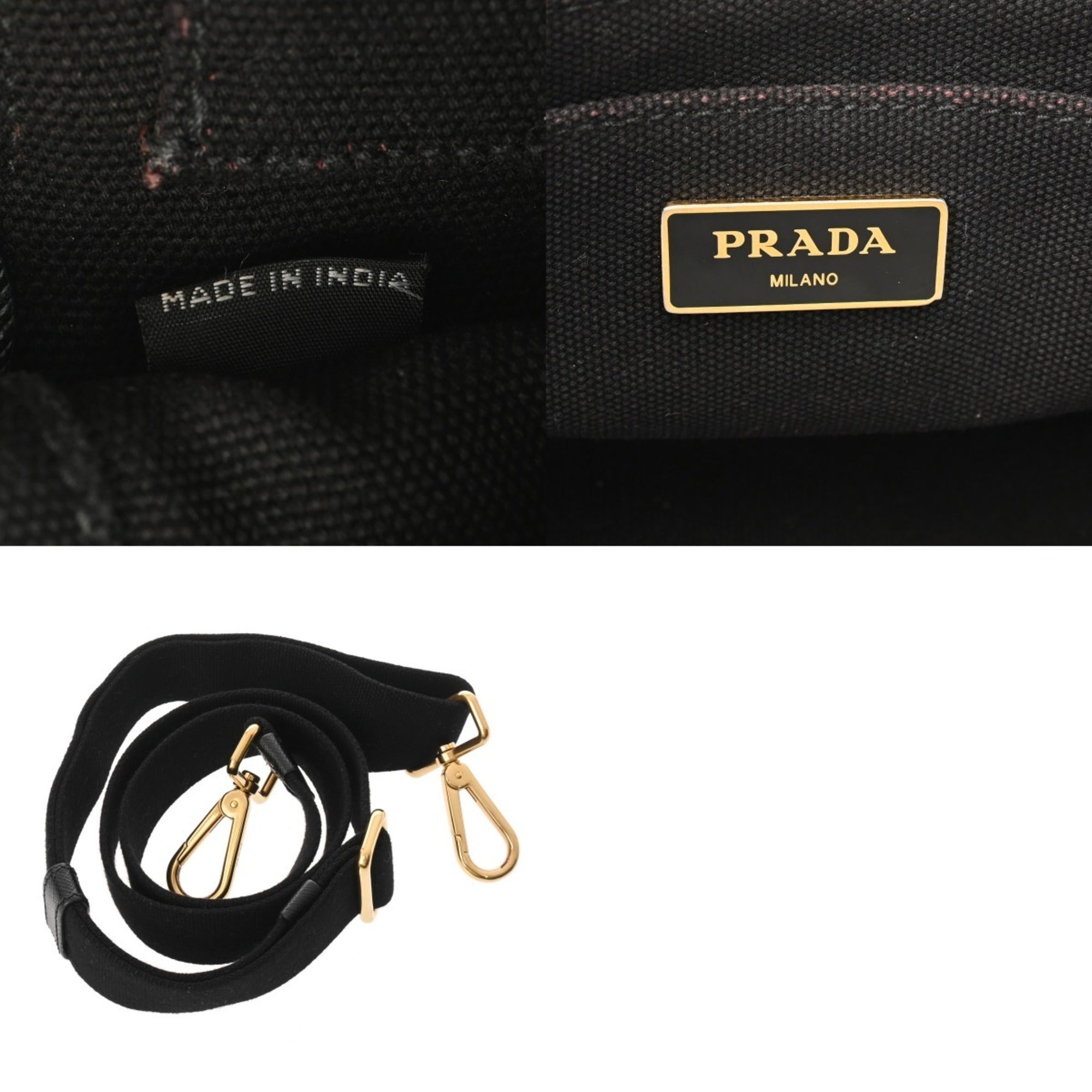 Prada Black Canvas Handbag (Pre-Owned)