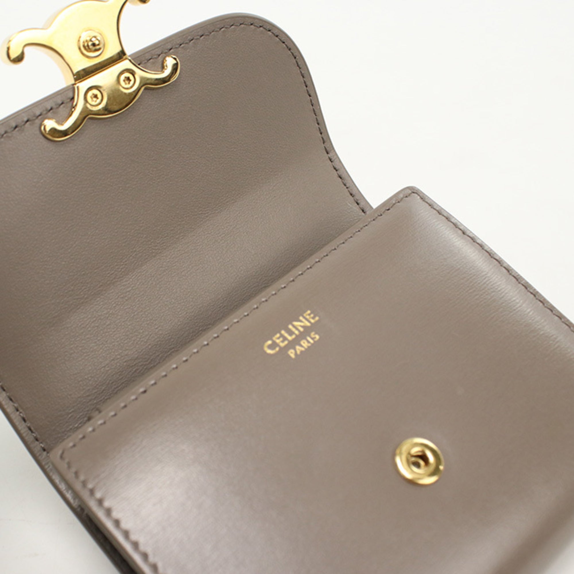 Celine Beige Leather Wallet (Tri-Fold) (Pre-Owned)