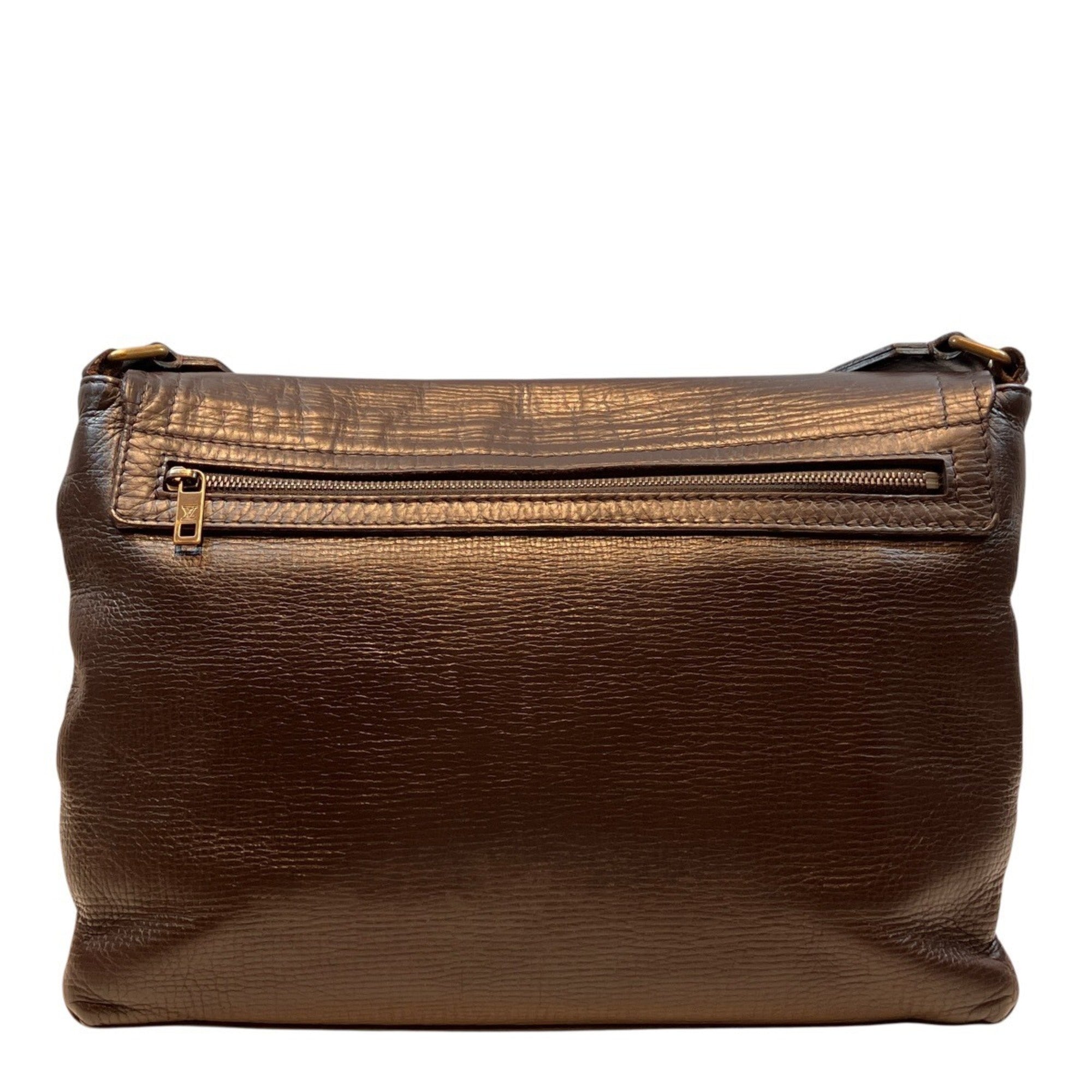 Louis Vuitton Brown Leather Messenger Bag (Pre-Owned)