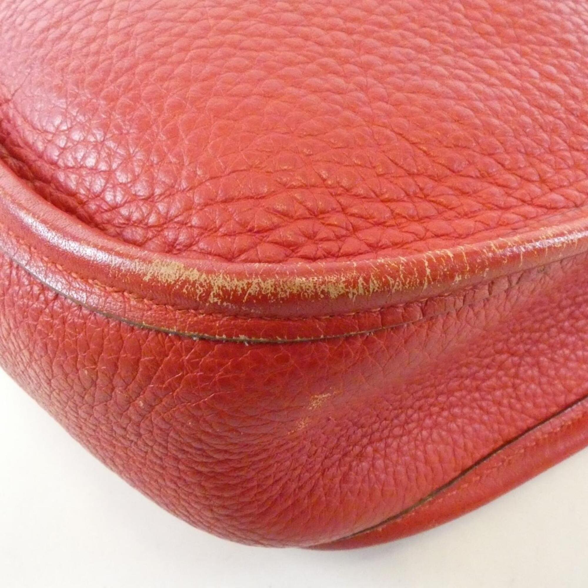 Hermes Red Color Taurillon Clemence Leather Shoulder Bag (Pre-Owned)
