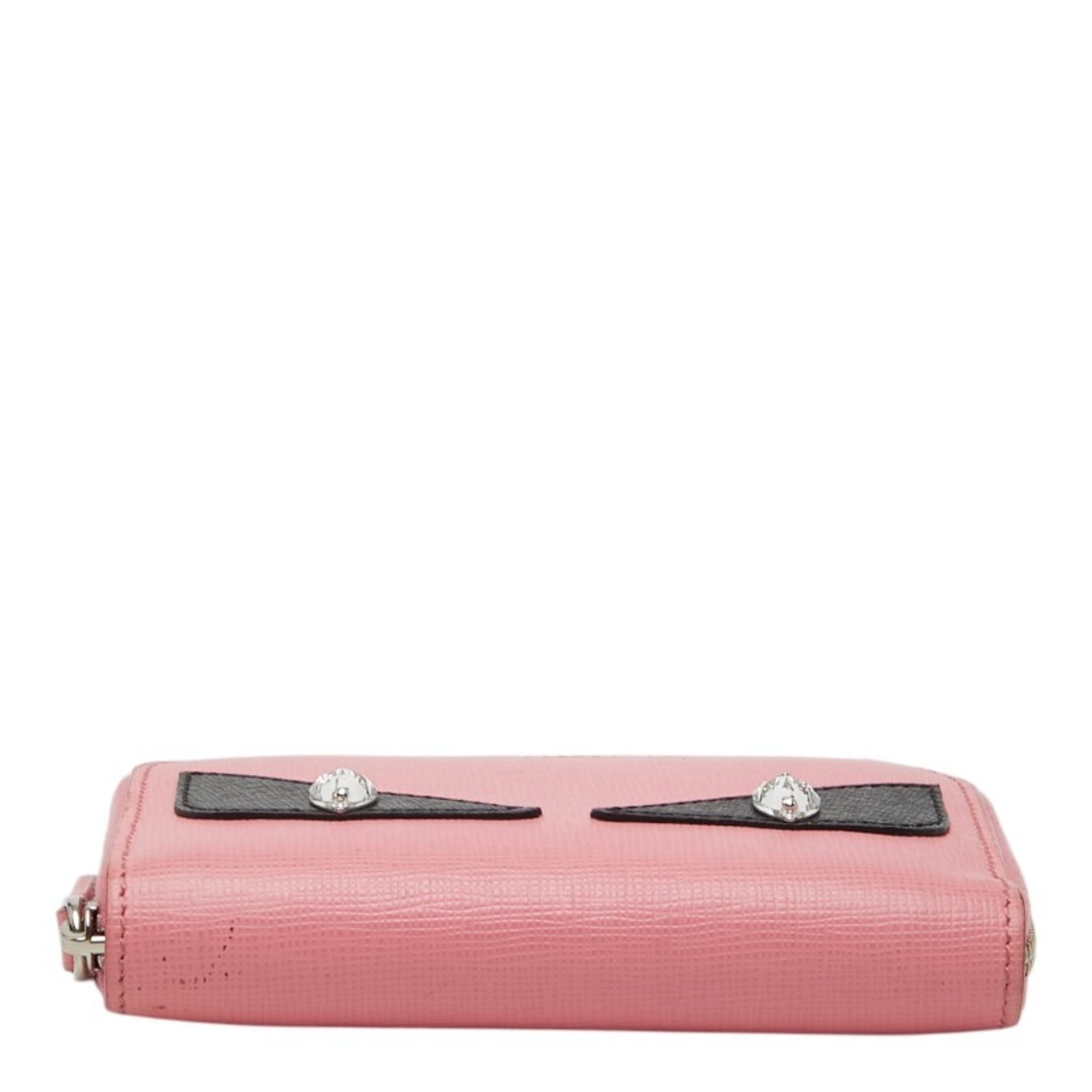 Fendi Black Pink Leather Coin Purse/Coin Case (Pre-Owned)