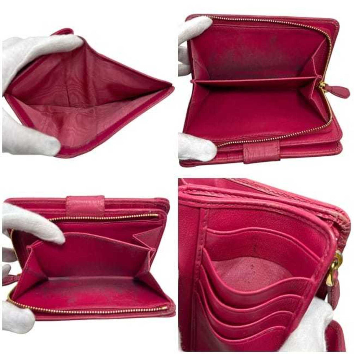 Prada Peonia Pink Leather Wallet (Bi-Fold) (Pre-Owned)