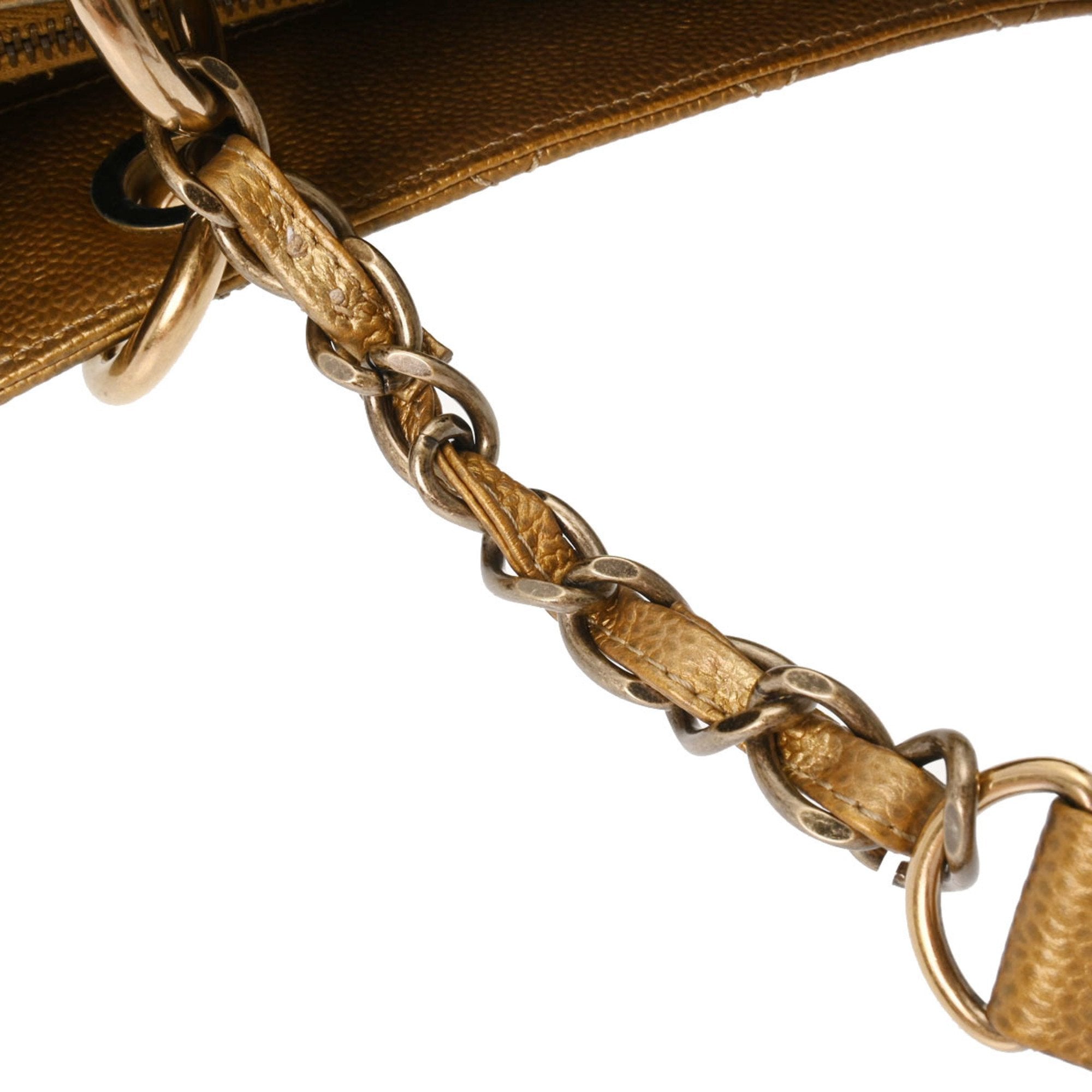 Chanel Caviar Skin Gold Caviar Leather Tote Bag (Pre-Owned)