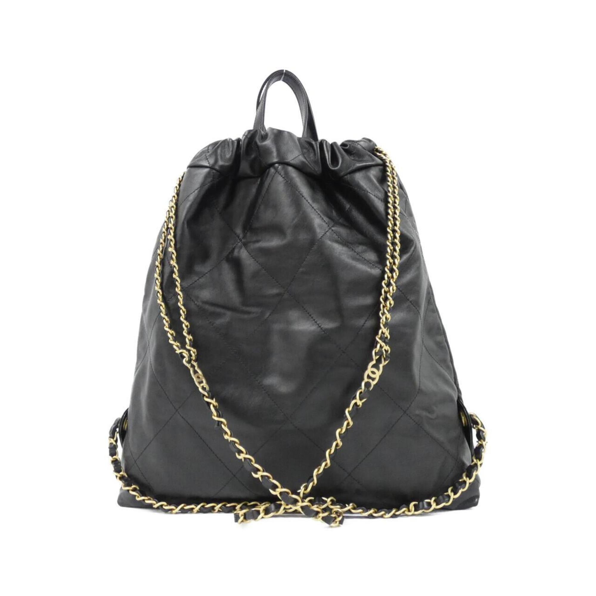 Chanel Black Leather Backpack (Pre-Owned)