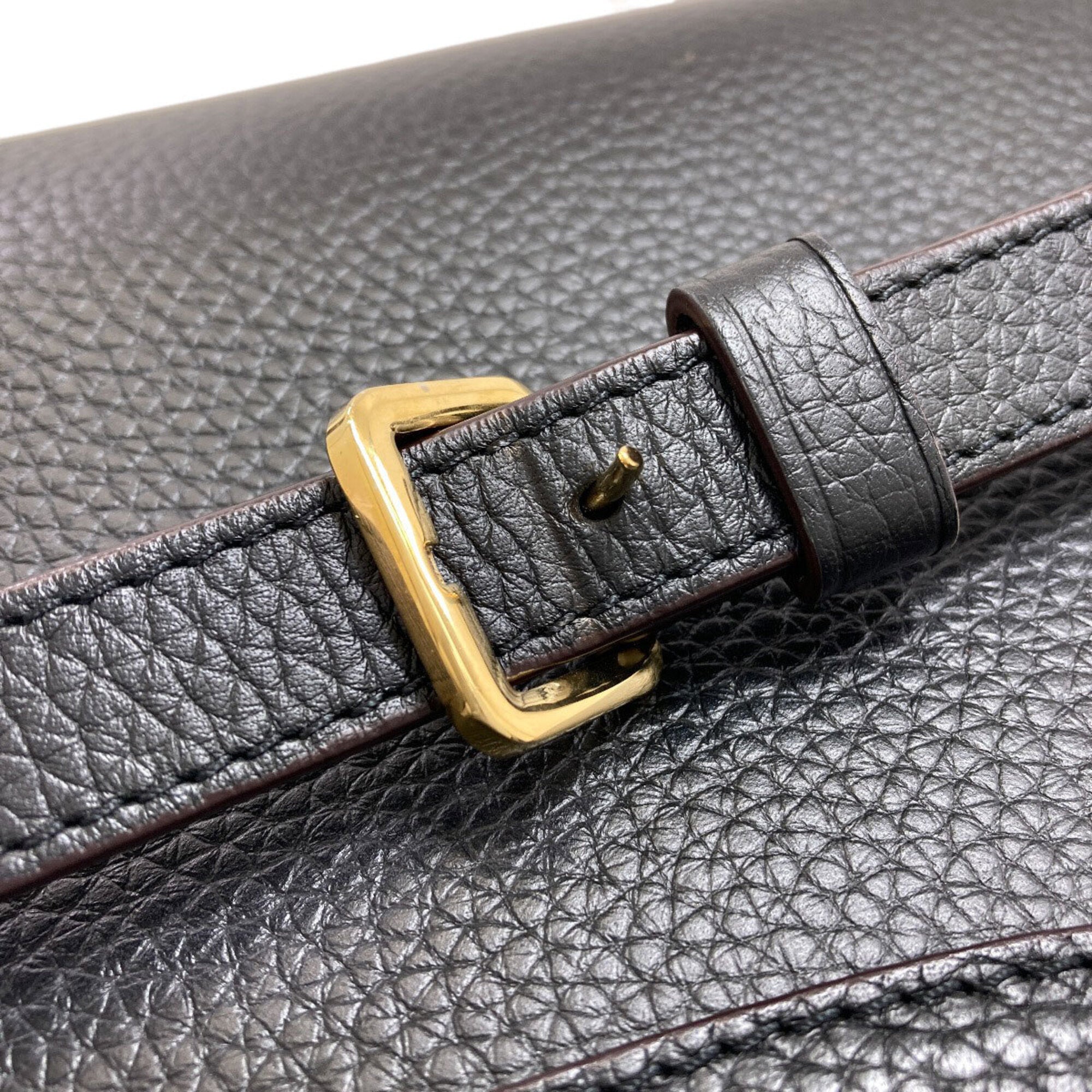 Louis Vuitton Black Leather Handbag (Pre-Owned)