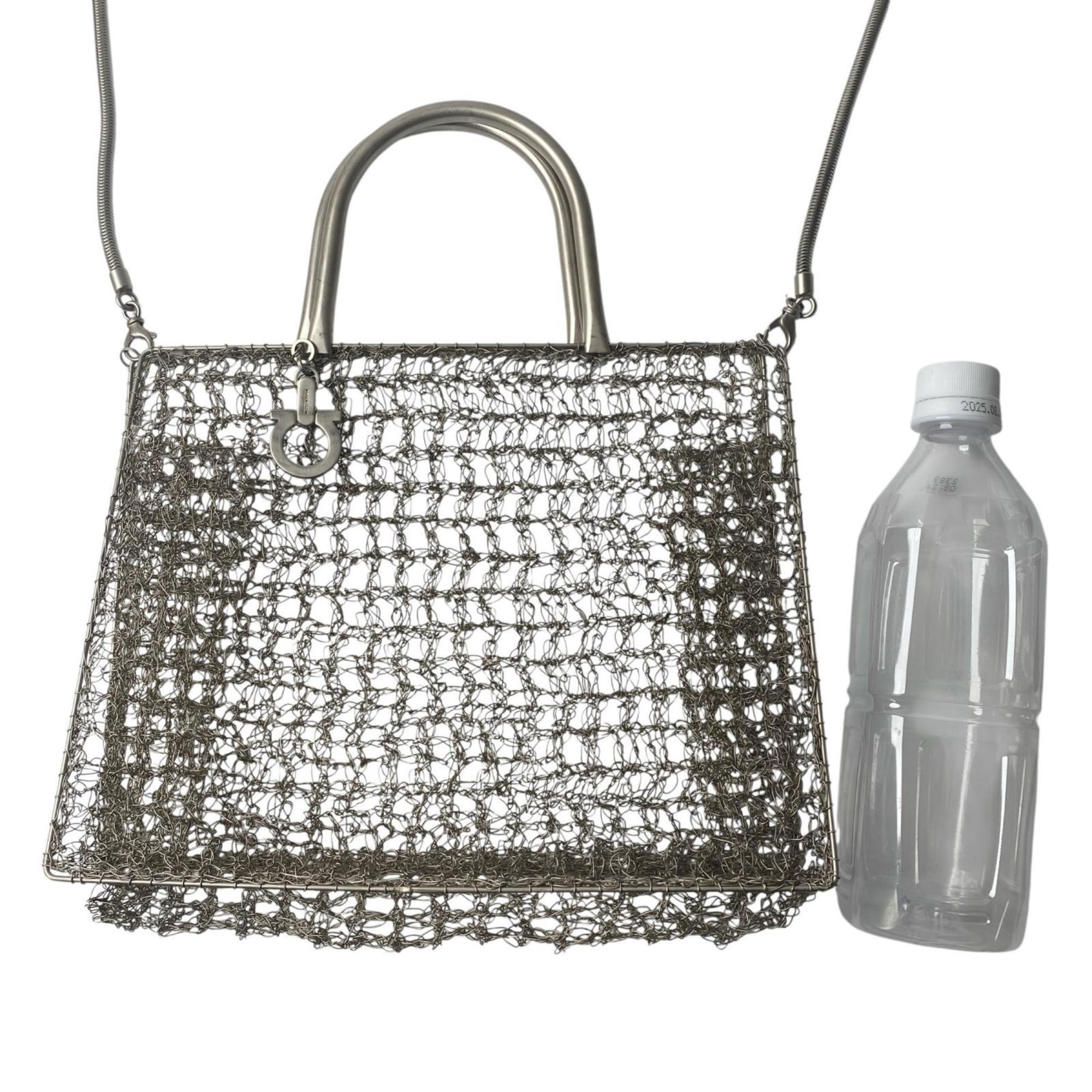 Salvatore Ferragamo Silver Stainless Steel Handbag Shoulder Bag (Pre-Owned)