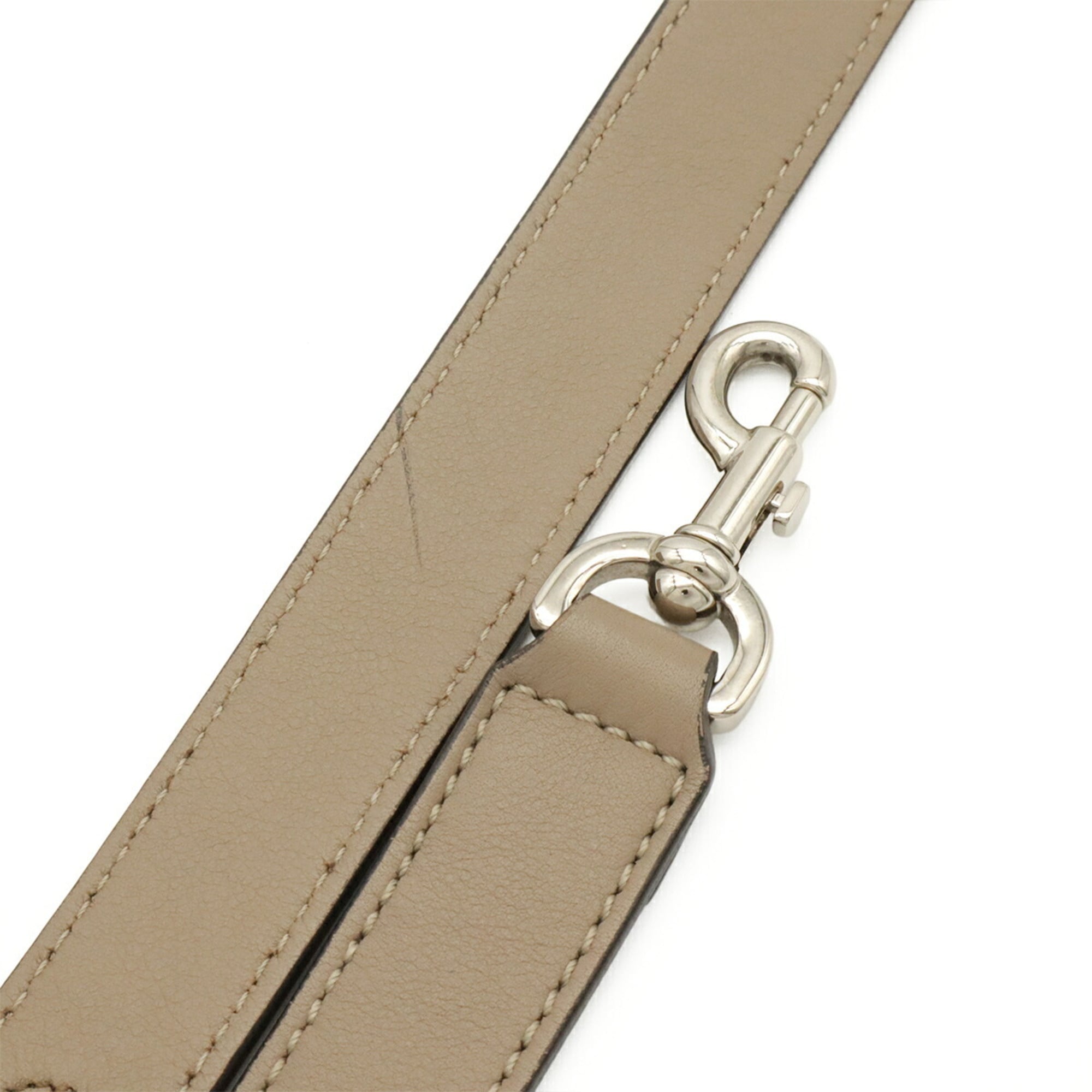 Fendi Grayish White Leather Handbag Shoulder Bag (Pre-Owned)