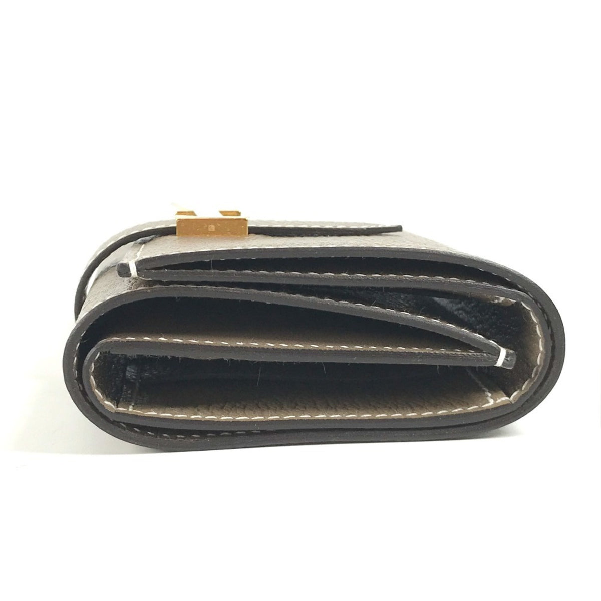 Hermes Etoupe Gray Chevre Leather Wallet (Tri-Fold) (Pre-Owned)