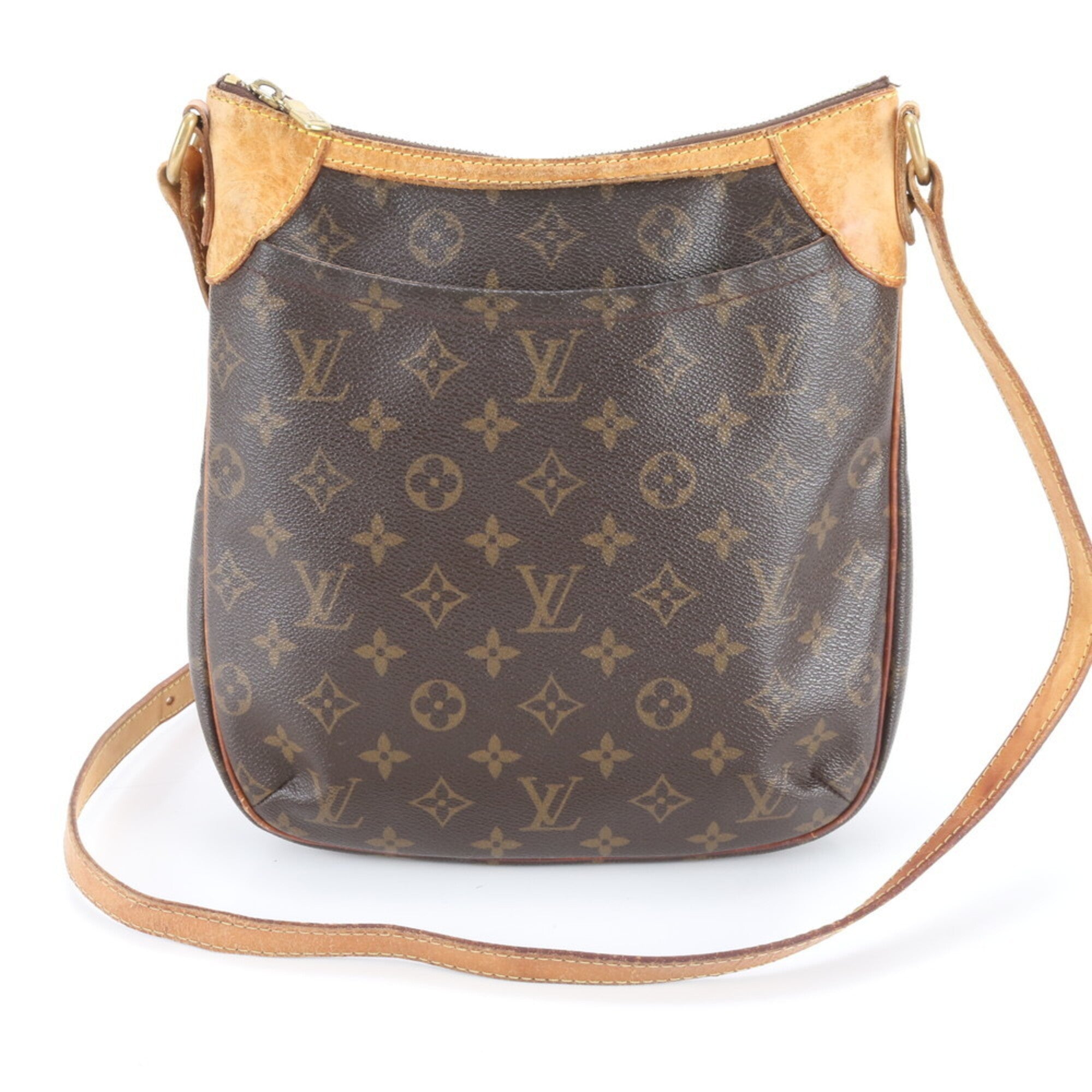 Louis Vuitton Brown Coated Canvas Leather Shoulder Bag (Pre-Owned)