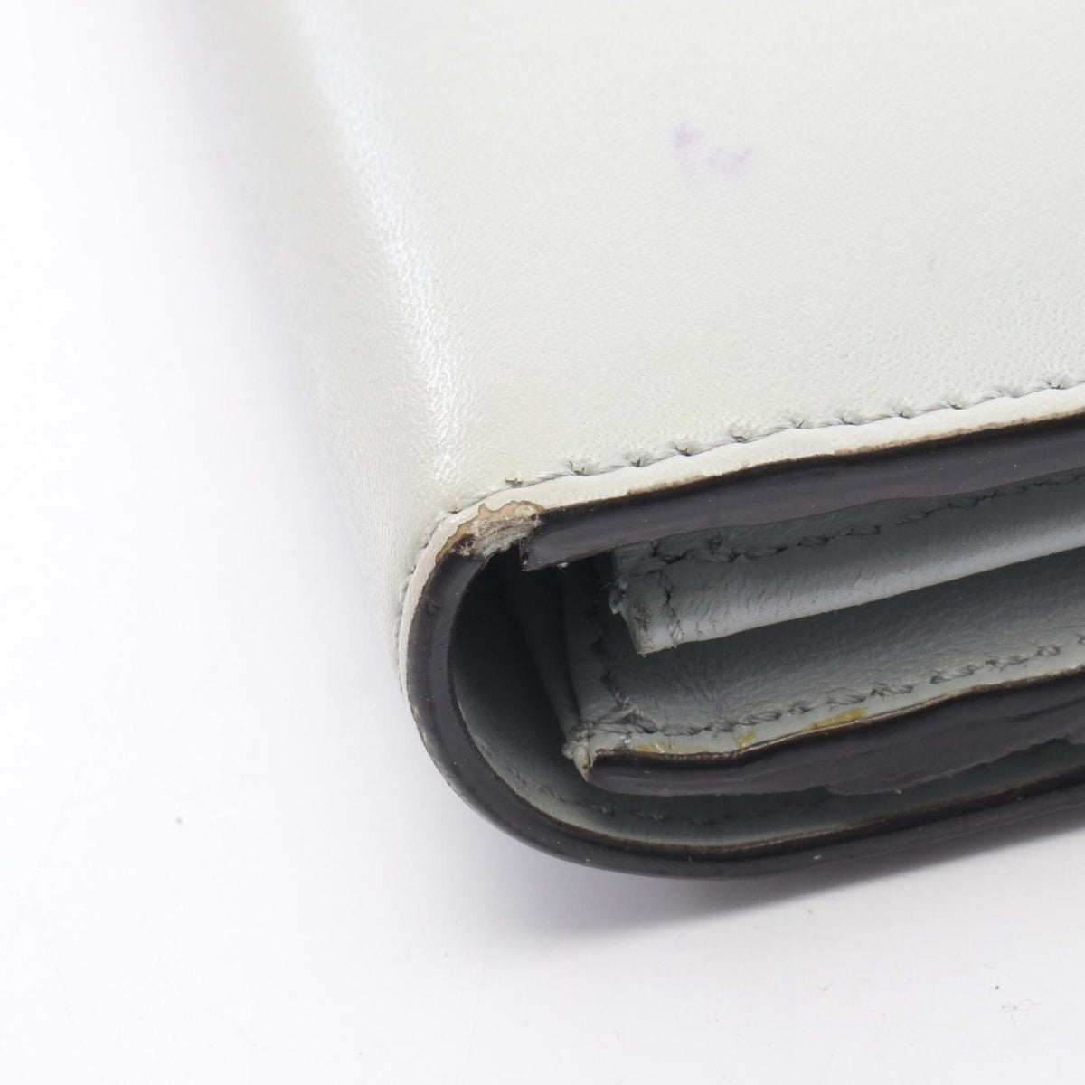 Fendi Gray Leather Long Wallet (Bi-Fold) (Pre-Owned)