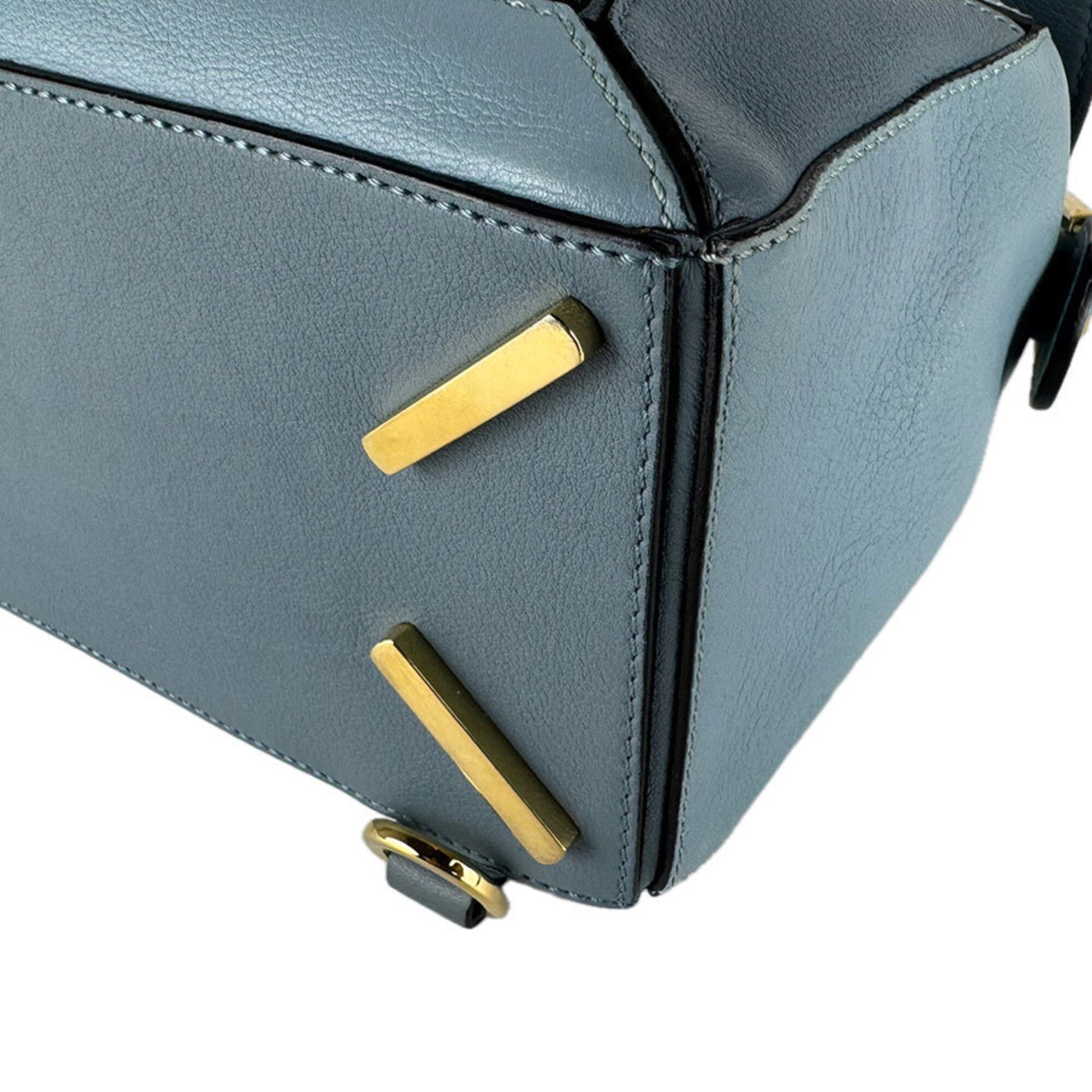 Loewe Blue Leather Handbag Shoulder Bag (Pre-Owned)