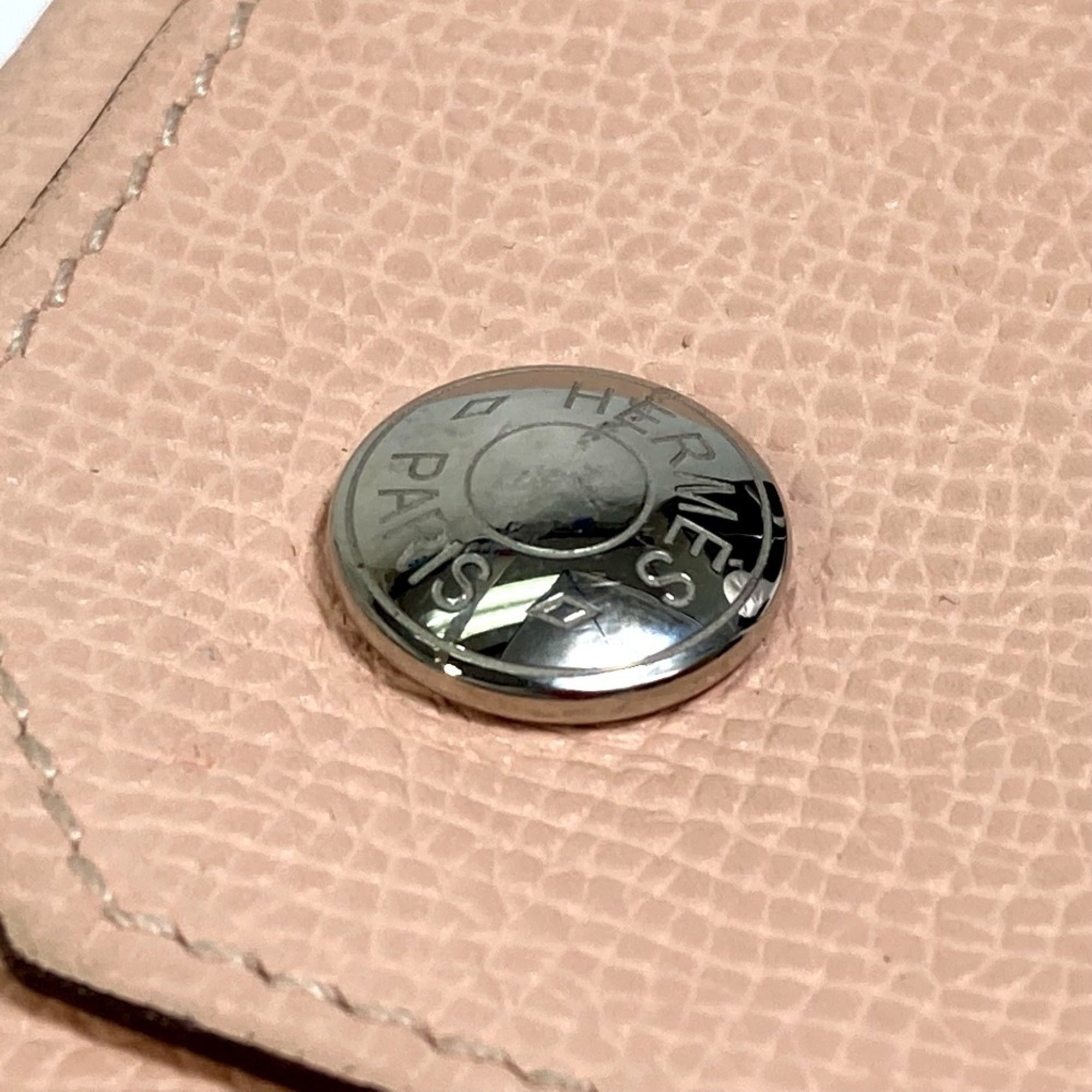 Hermes Le 24 Pink Rose Eglantine Epsom Leather Coin Purse/Coin Case (Pre-Owned)