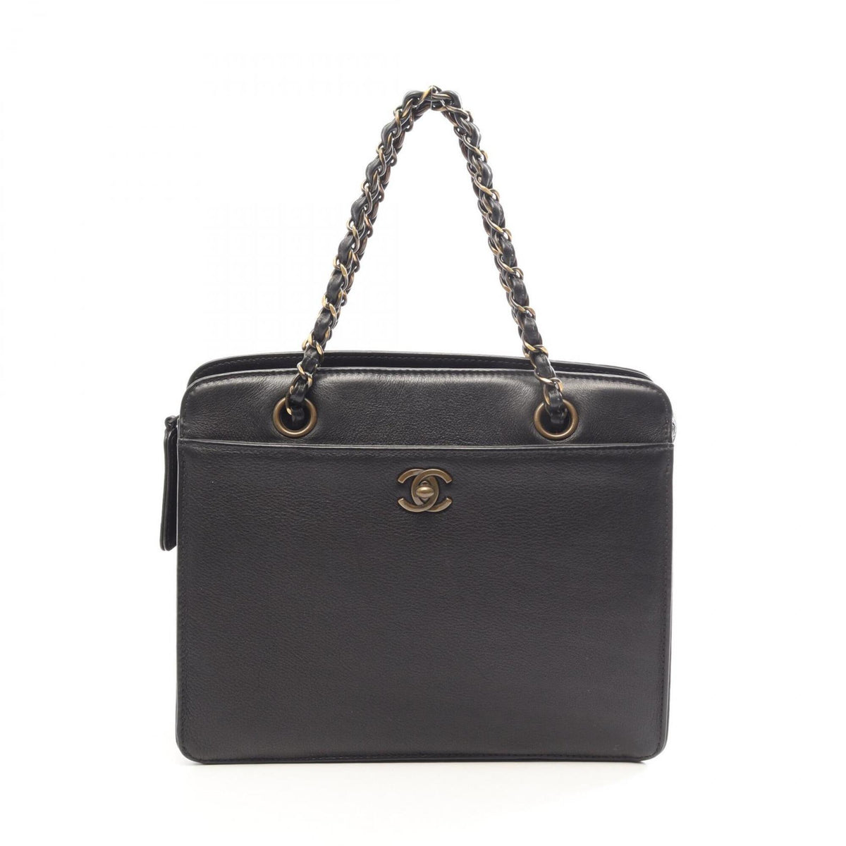 Chanel Black Leather Handbag (Pre-Owned)