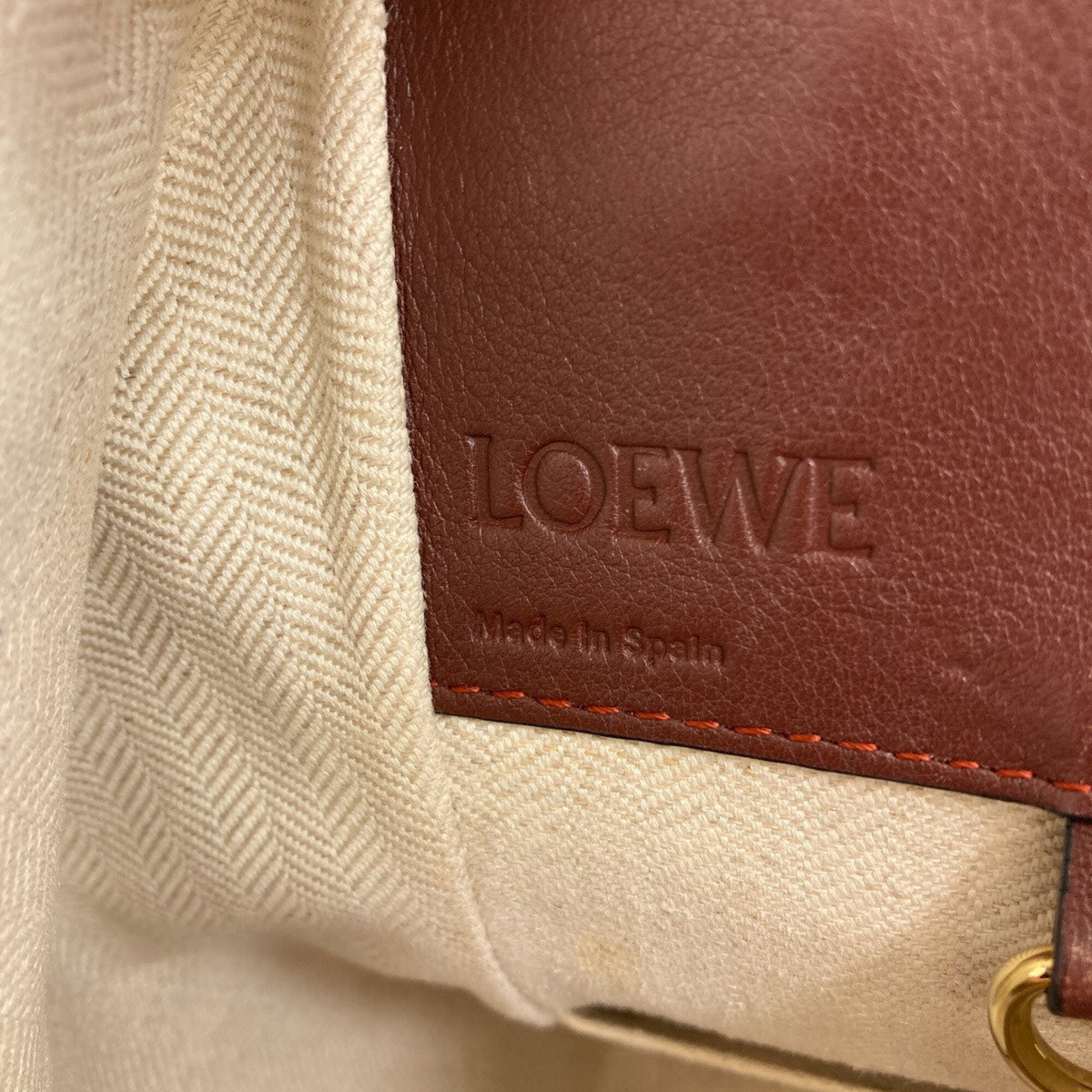 Loewe Brown Orange Leather Handbag (Pre-Owned)