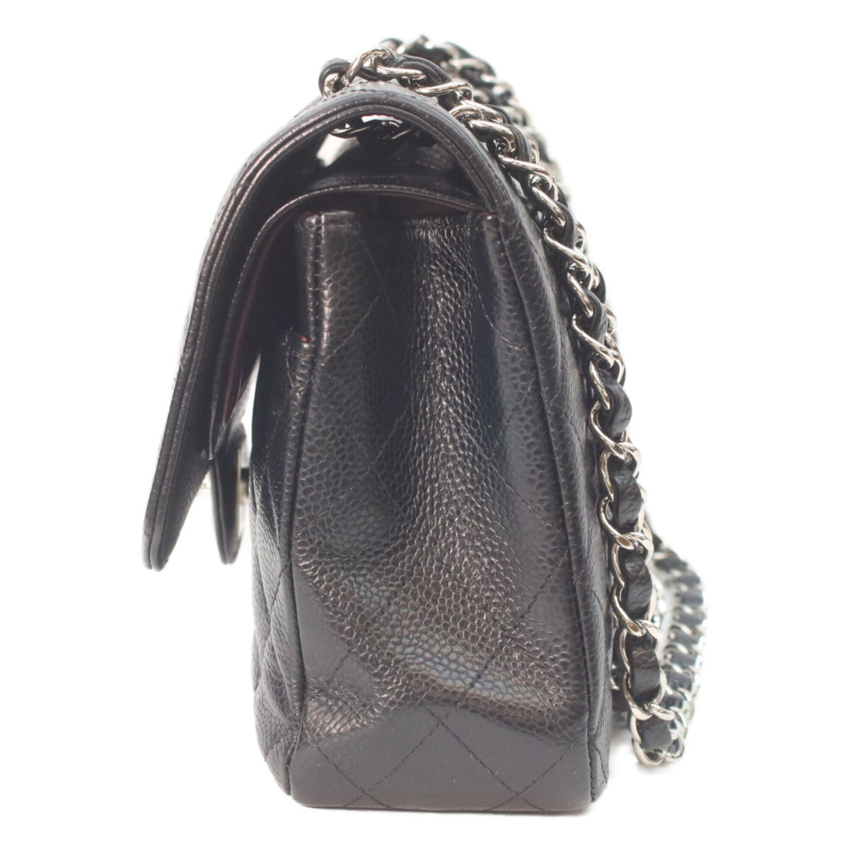 Chanel Matelasse Black Grained Calfskin Shoulder Bag (Pre-Owned)