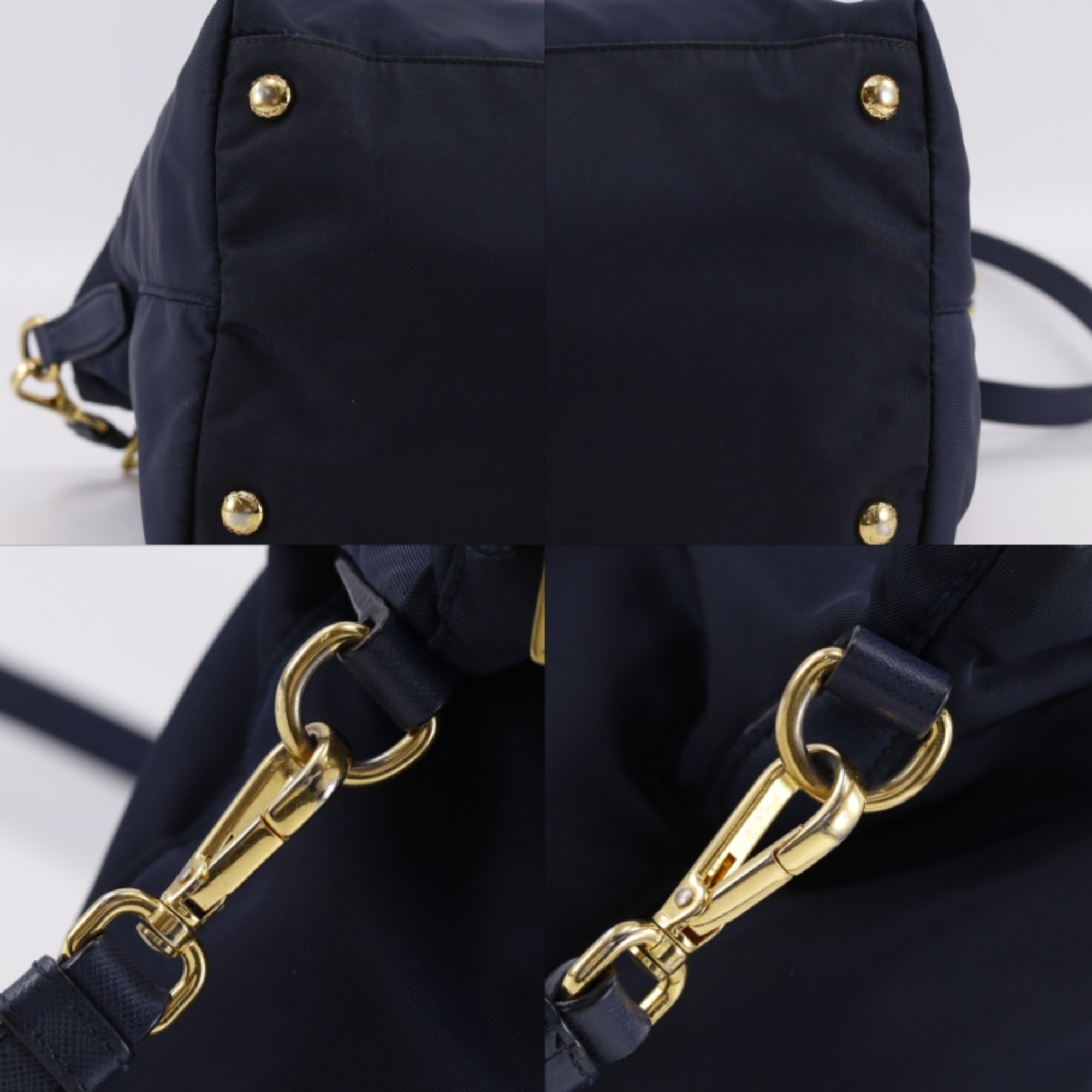Prada Navy Nylon Handbag (Pre-Owned)