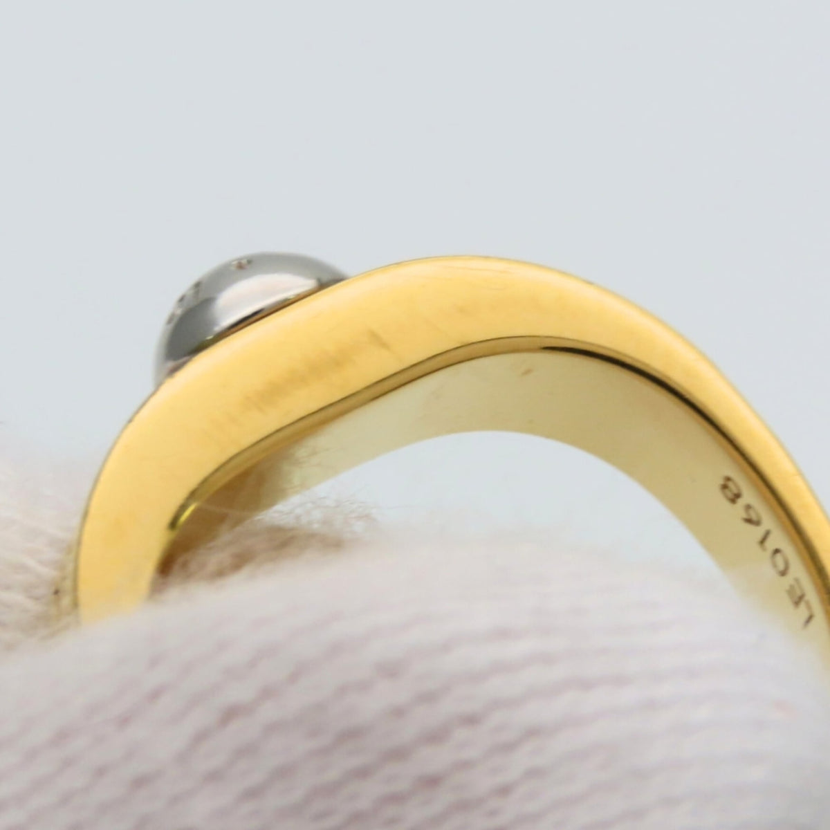 Louis Vuitton Gold Silver Gold Plating Metal Band Ring (Pre-Owned)