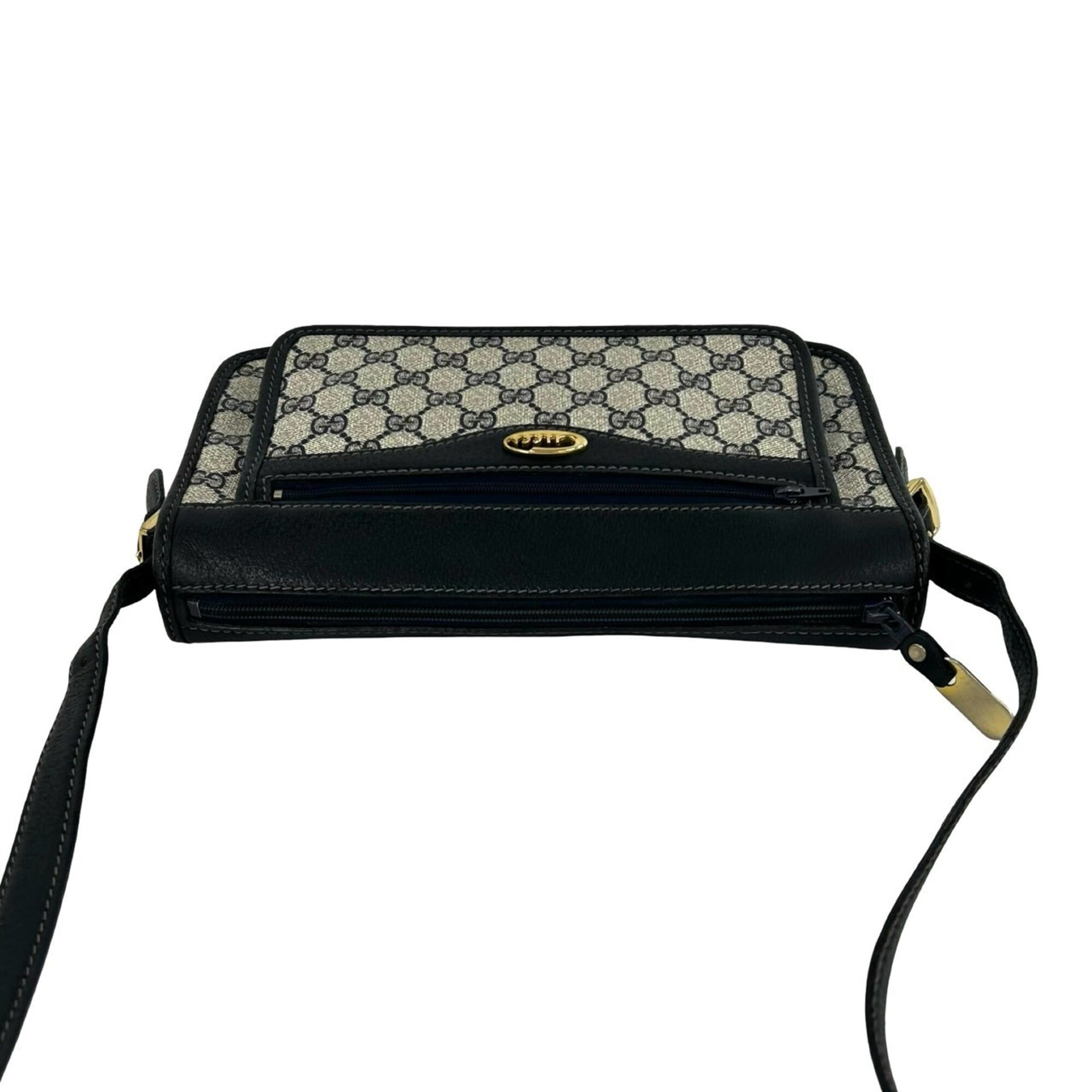 Gucci Navy Leather Pvc Pochette Shoulder Bag (Pre-Owned)