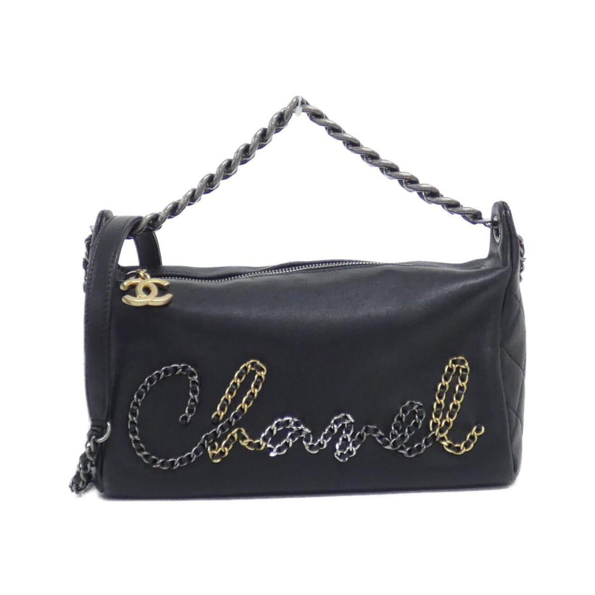 Chanel Black Leather Handbag (Pre-Owned)