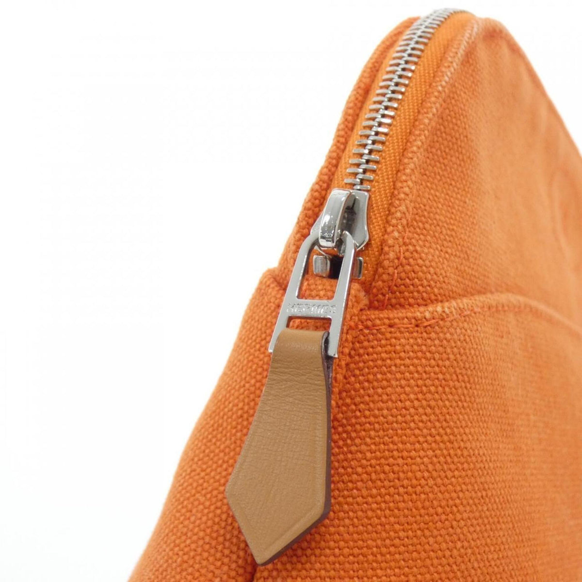 Hermes Feu Orange Canvas Pouch (Pre-Owned)