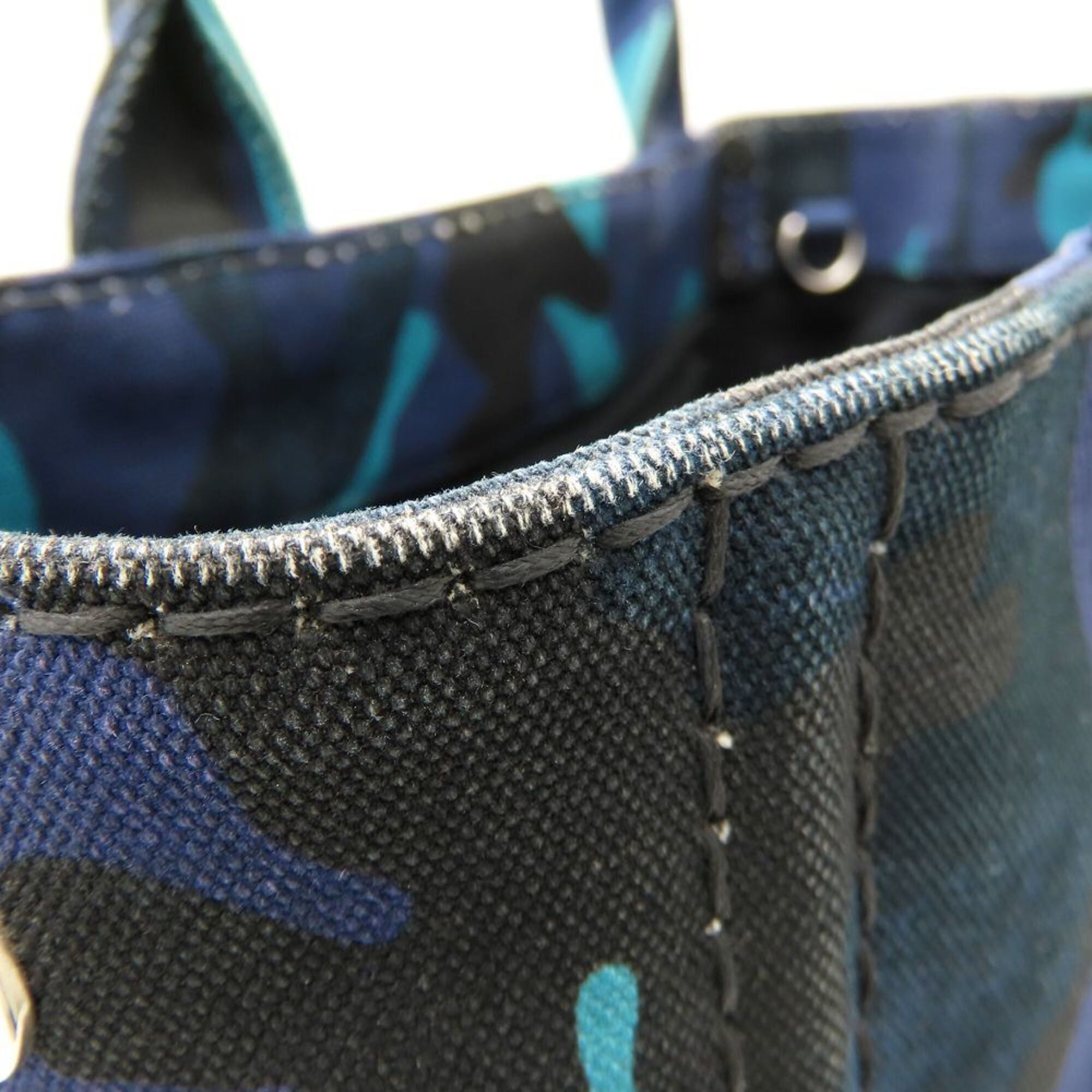 Prada Blue Camouflage Canvas Tote Bag (Pre-Owned)