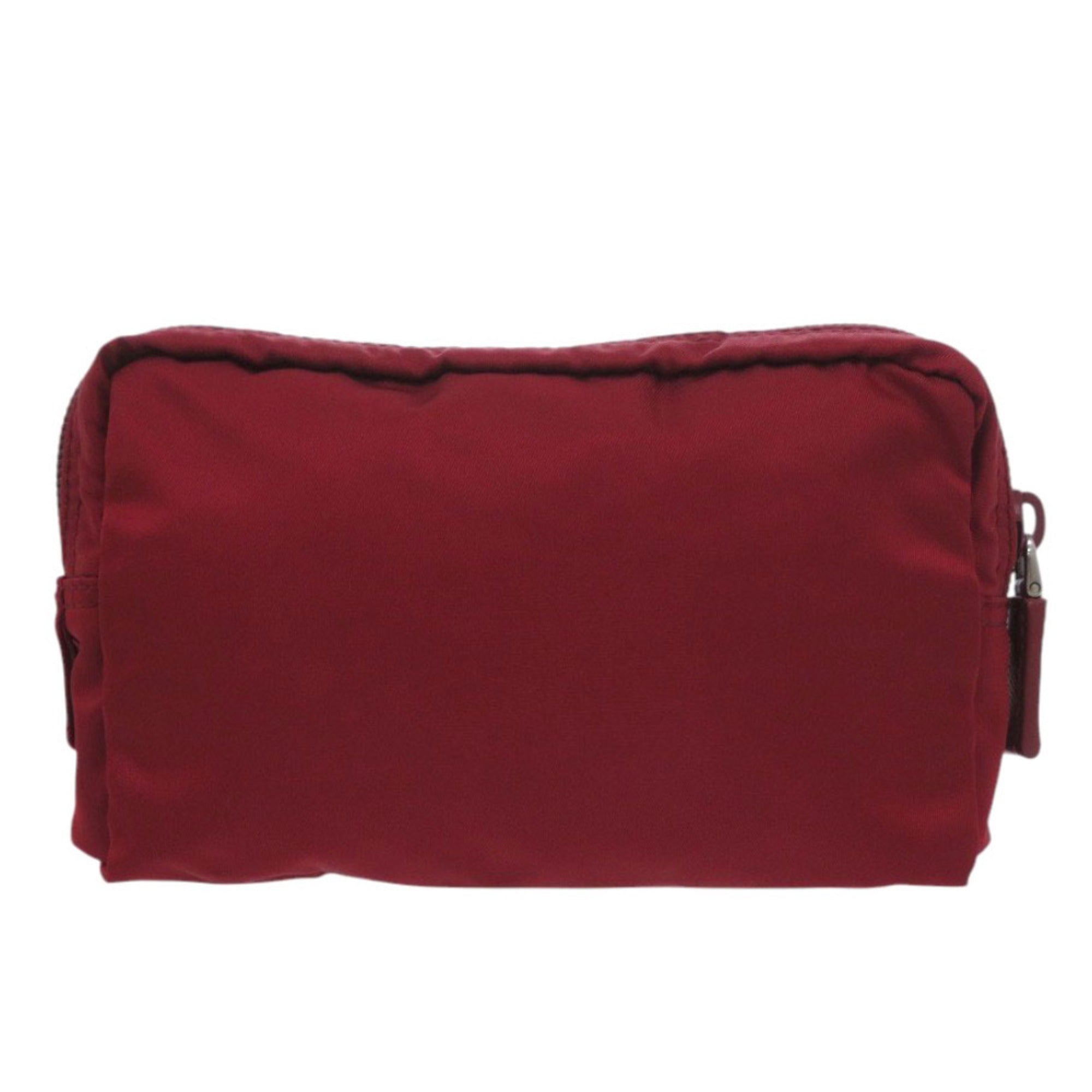 Prada Red Color Nylon Pouch (Pre-Owned)