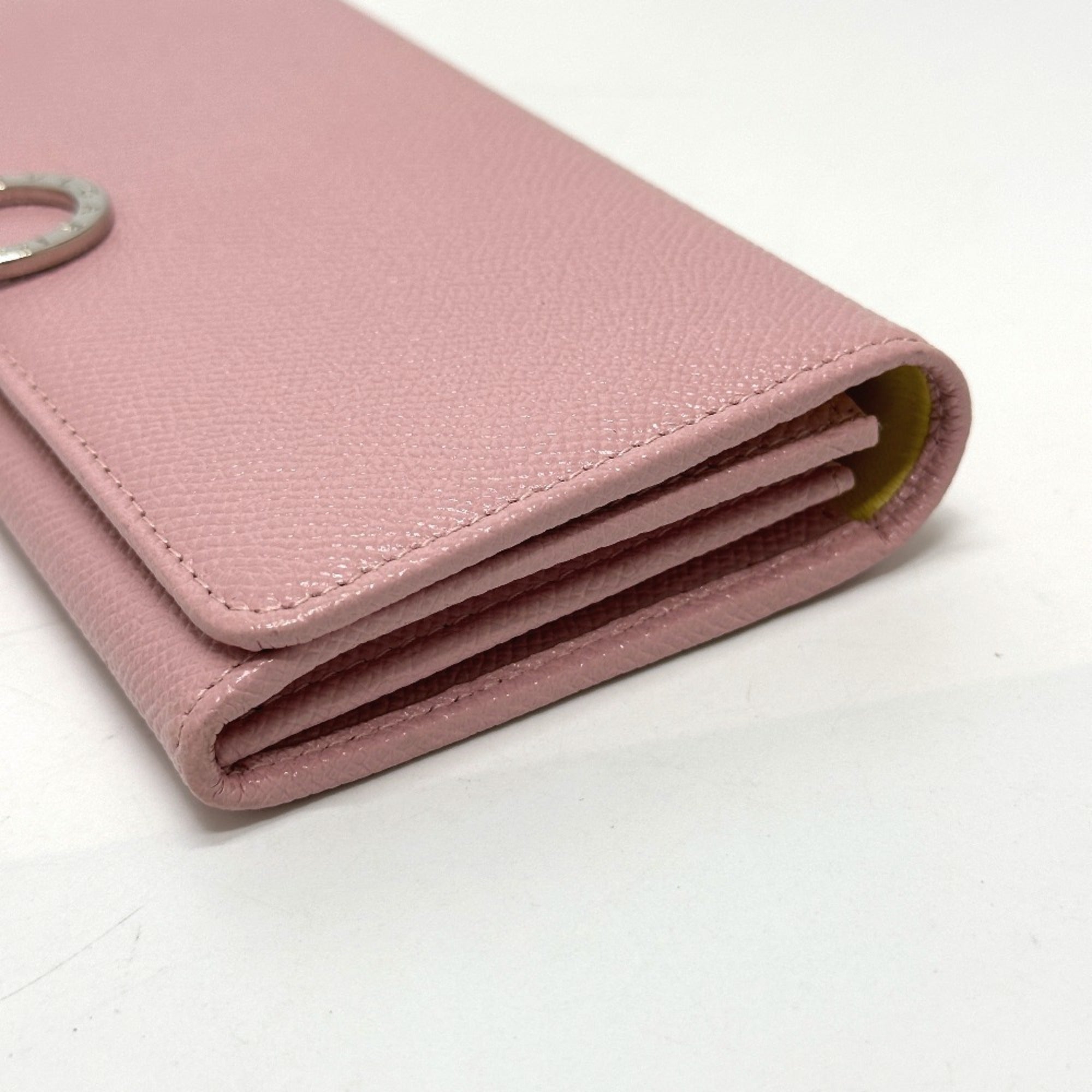 Bvlgari Pink Leather Coin Purse/Coin Case (Pre-Owned)