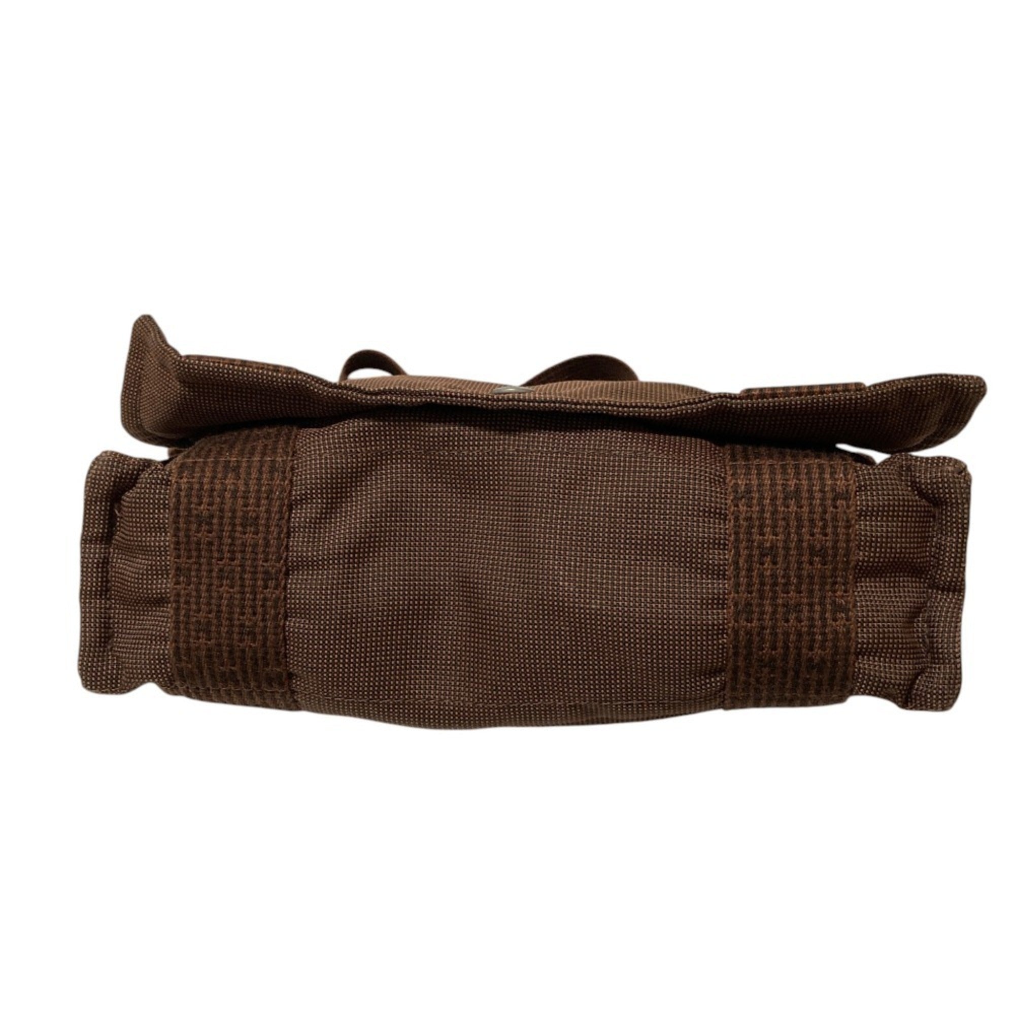 Hermes Brown Nylon Canvas Shoulder Bag (Pre-Owned)