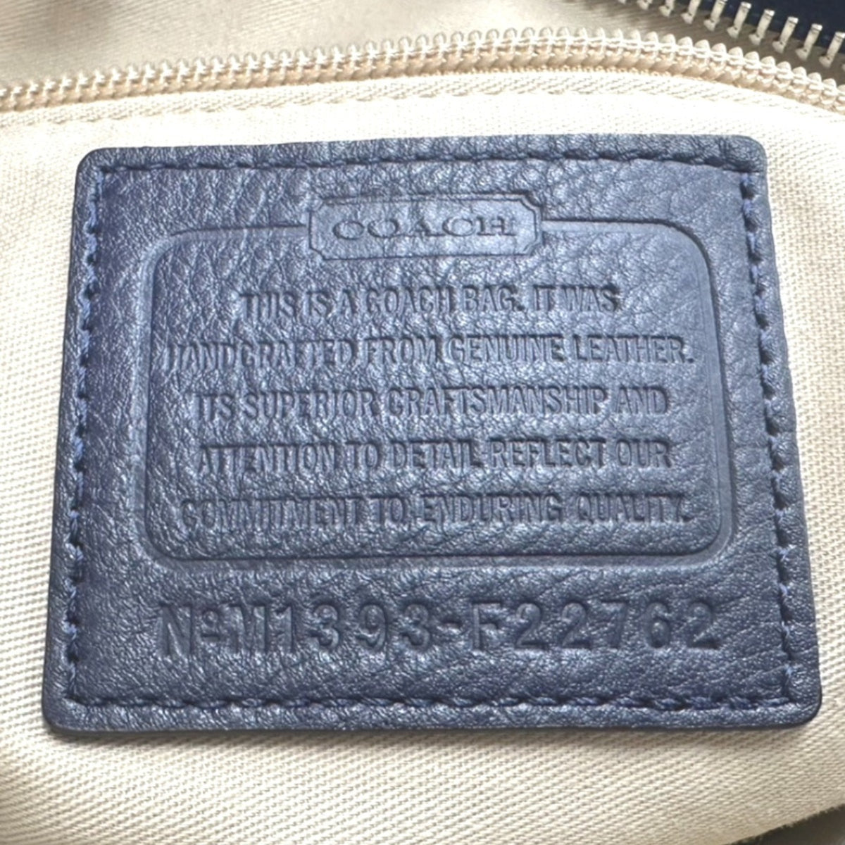Coach Navy Leather Shoulder Bag (Pre-Owned)