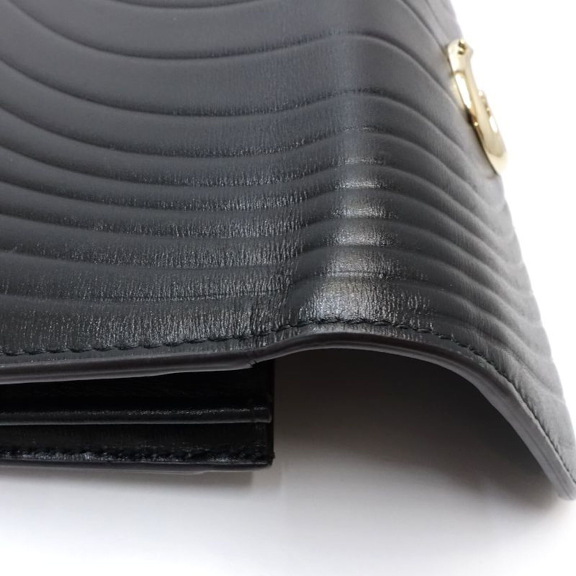 Cartier Black Leather Long Wallet (Bi-Fold) (Pre-Owned)