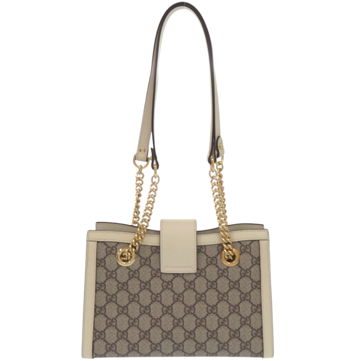 Gucci Beige White Gg Supreme Leather Tote Bag (Pre-Owned)