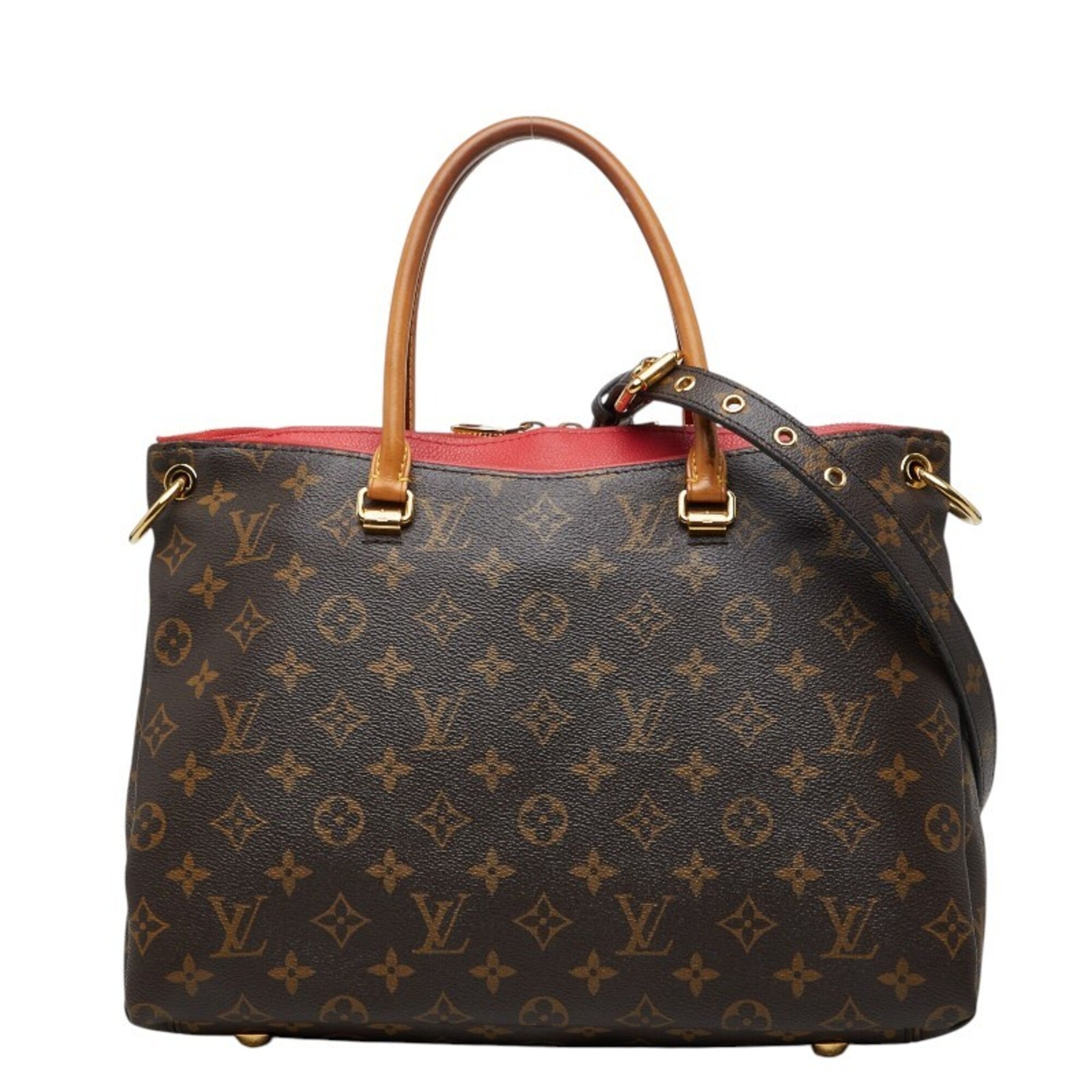 Louis Vuitton Brown Cerise Red Color Pvc Leather Handbag Shoulder Bag (Pre-Owned)