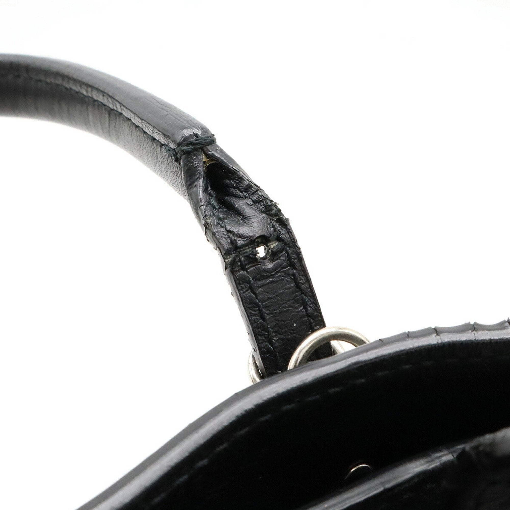 Balenciaga Black Leather Handbag Shoulder Bag Tote Bag (Pre-Owned)