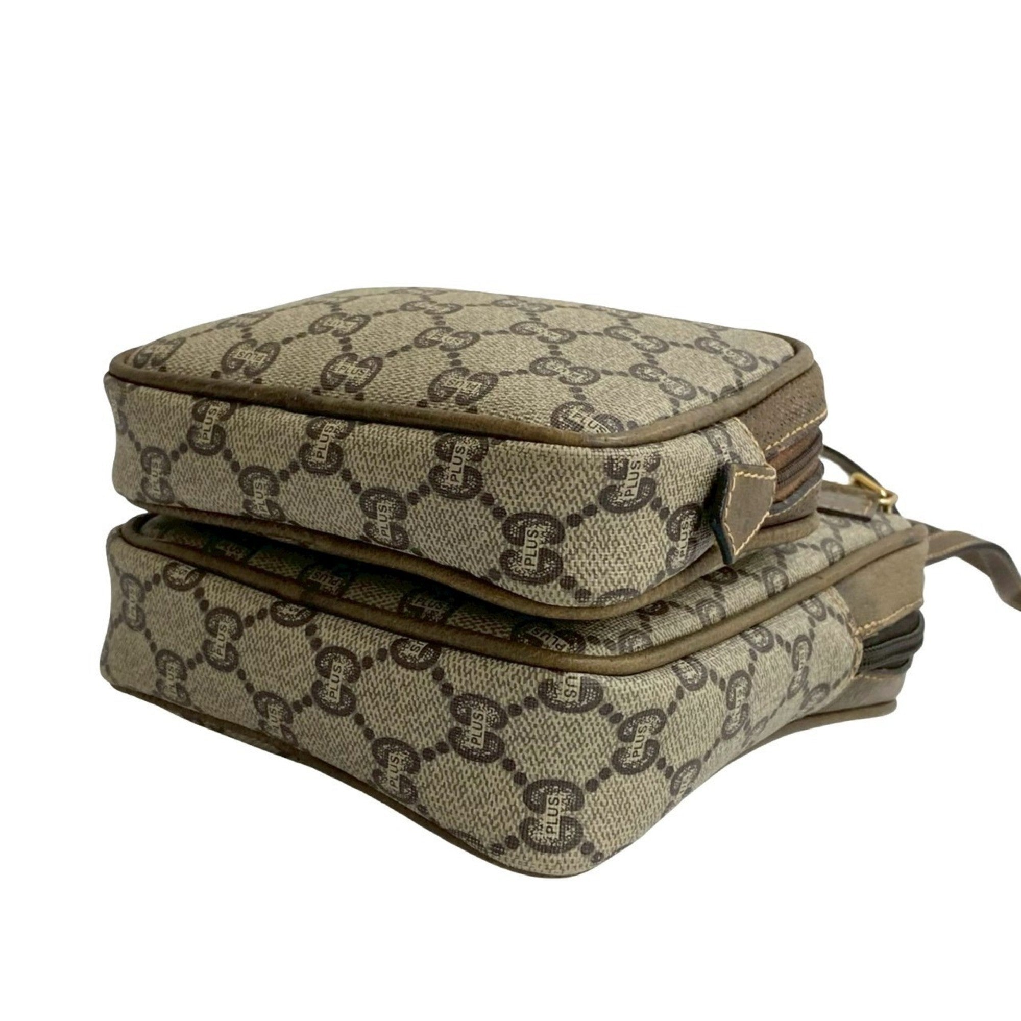 Gucci Brown Leather Pvc Pochette Shoulder Bag (Pre-Owned)