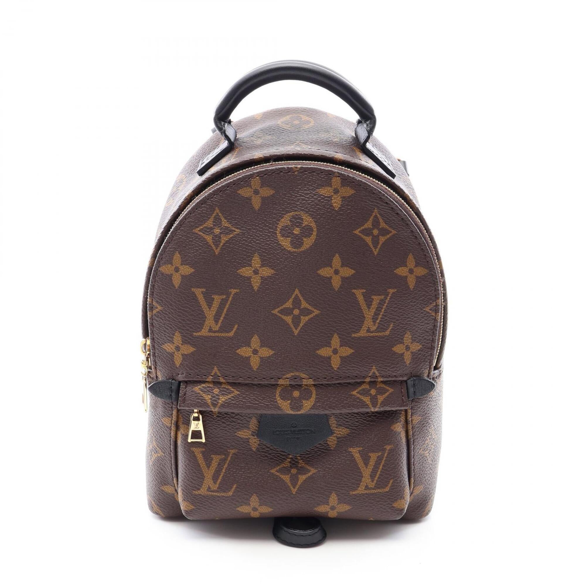 Louis Vuitton Black Brown Monogram Coated Canvas Leather Backpack (Pre-Owned)