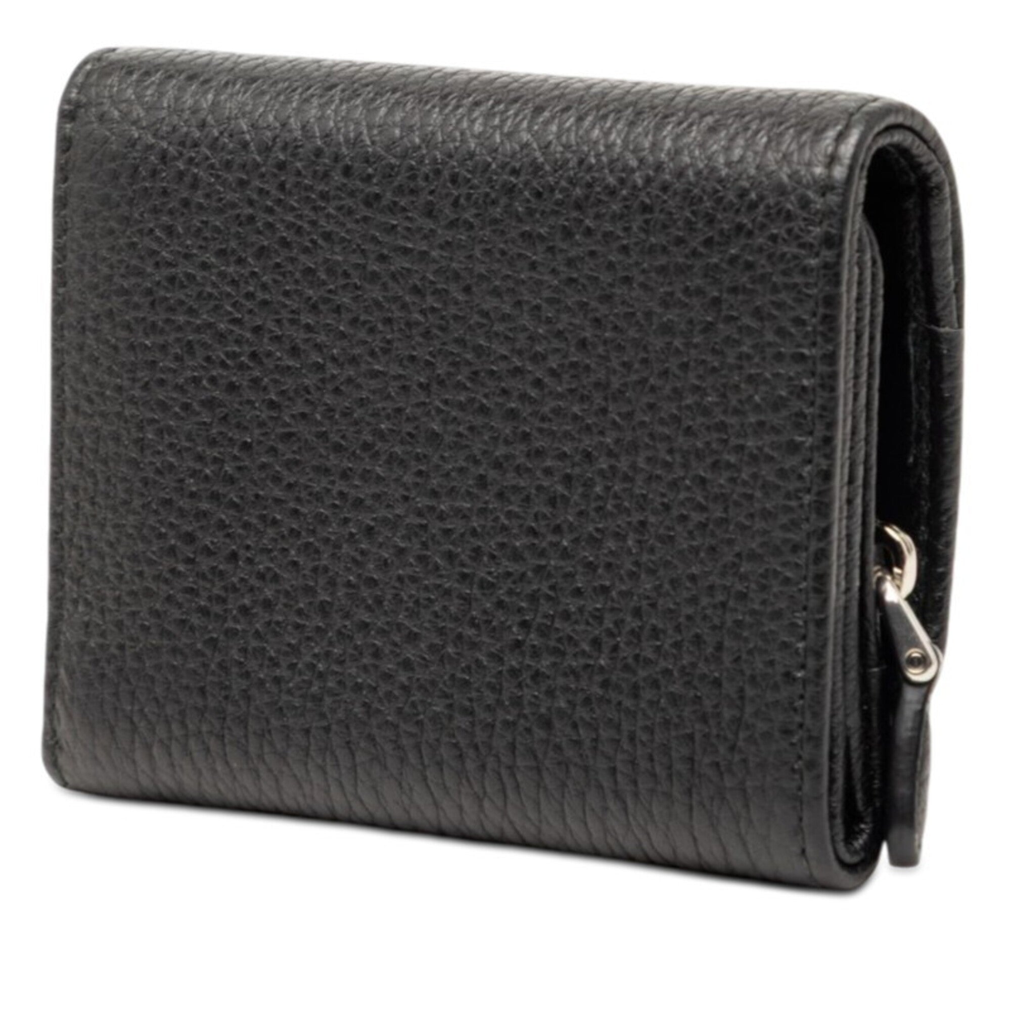 Prada Black Leather Wallet (Tri-Fold) (Pre-Owned)