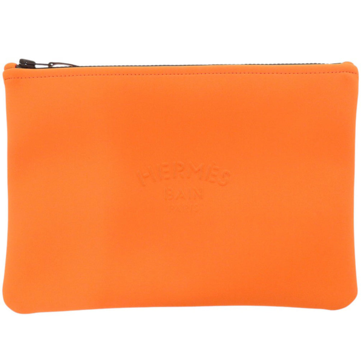 Hermes Orange Polyamide Nylon Pouch (Pre-Owned)