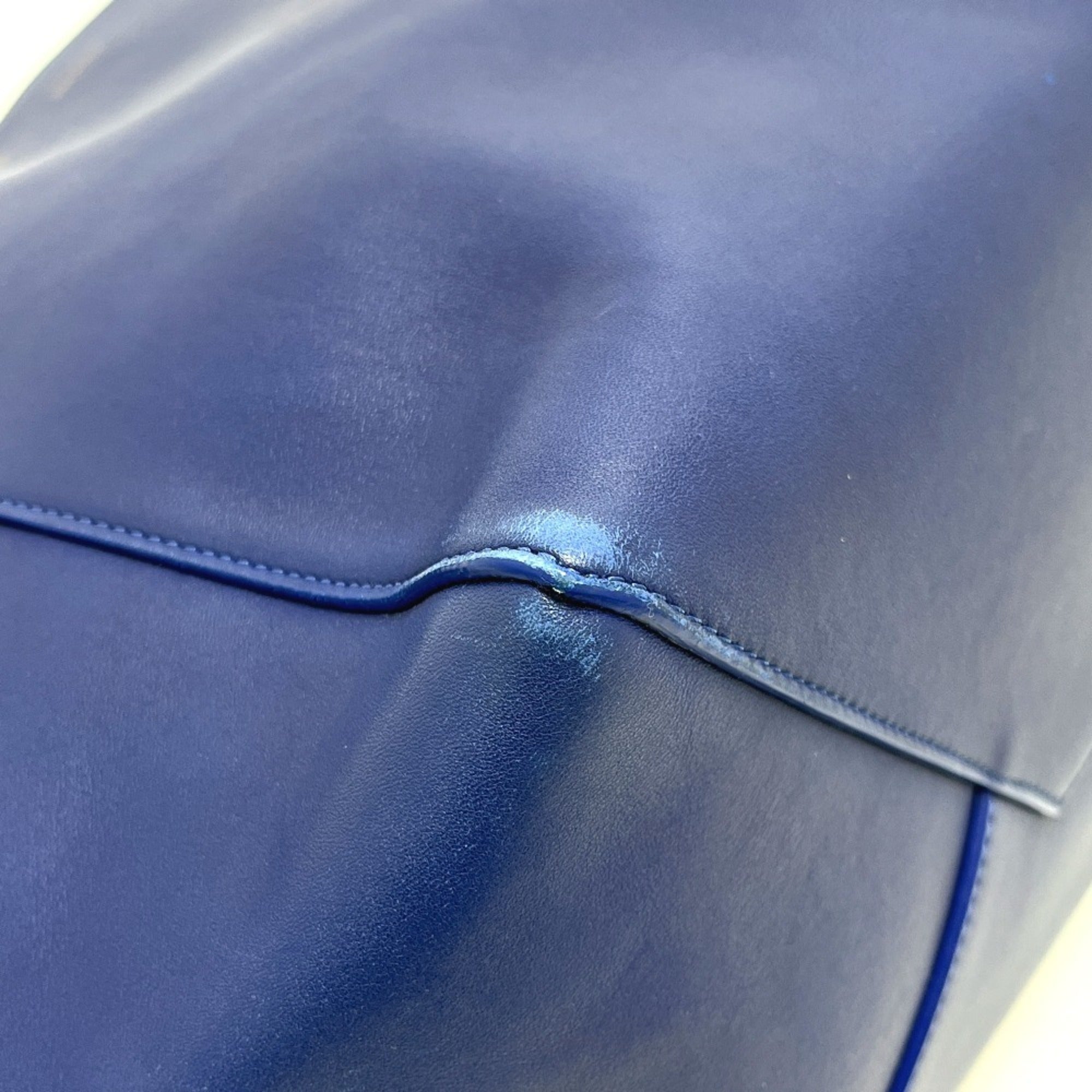 Celine Blue Leather Handbag Tote Bag (Pre-Owned)