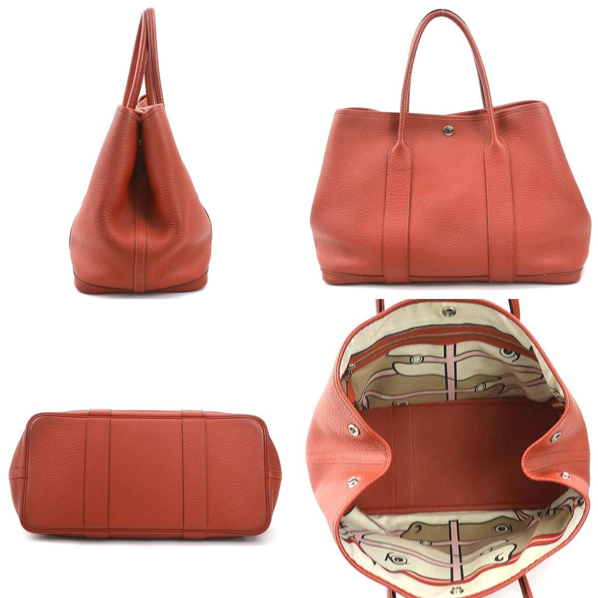 Hermes Red Color Country Leather Handbag Tote Bag (Pre-Owned)
