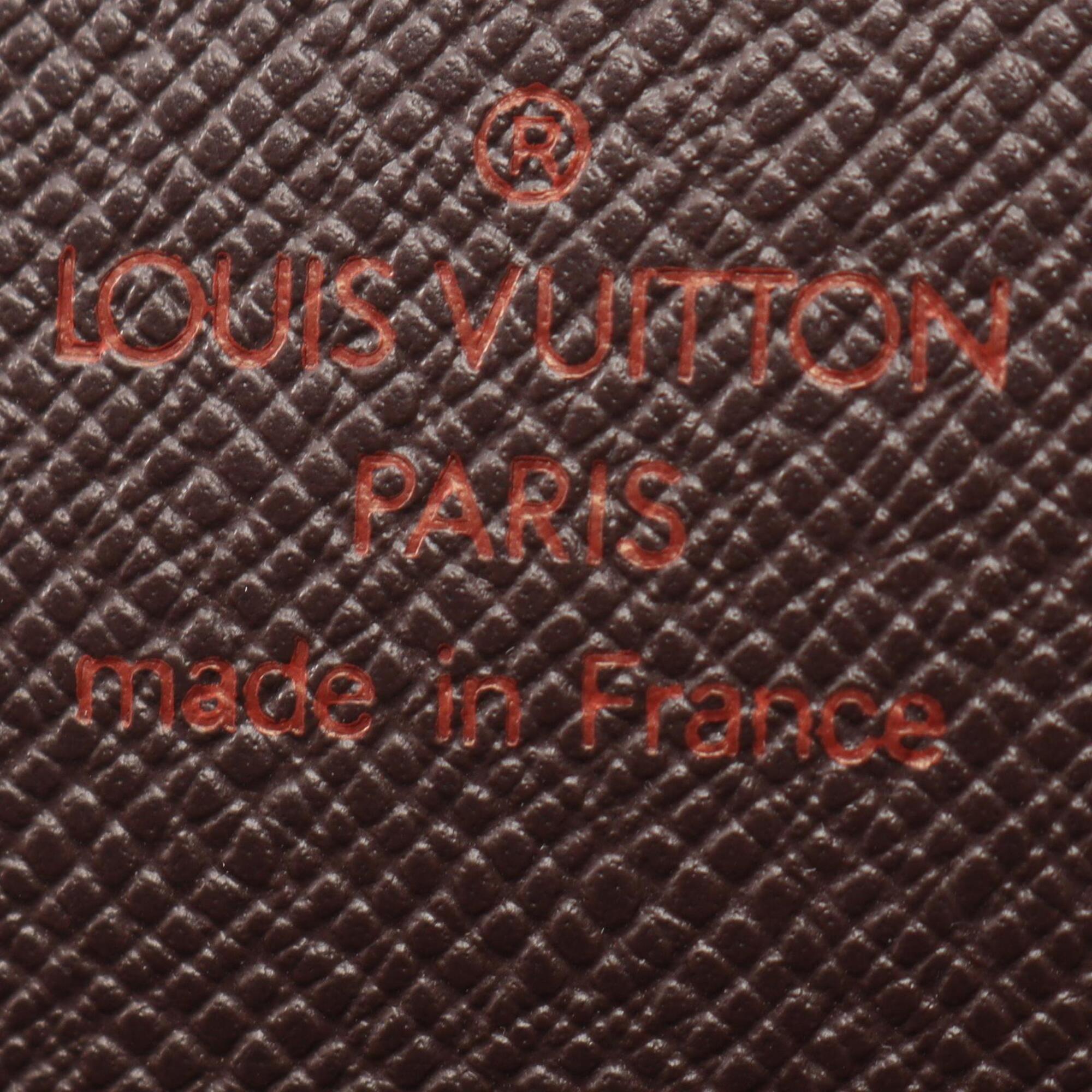 Louis Vuitton Damier Brown Ebene Leather Pvc Long Wallet (Tri-Fold) (Pre-Owned)
